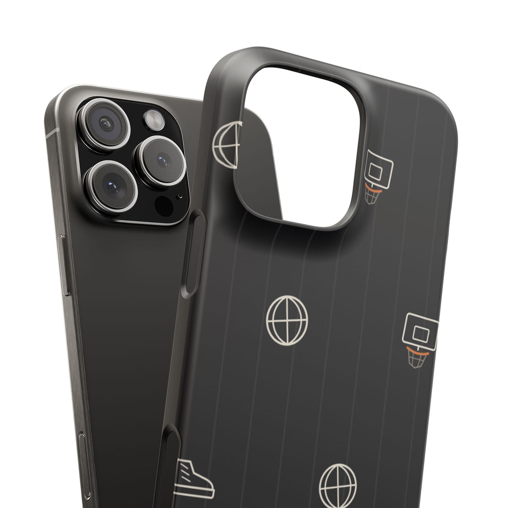 Snap Case — Black Minimalist Basketball & Street Icons Phone Case