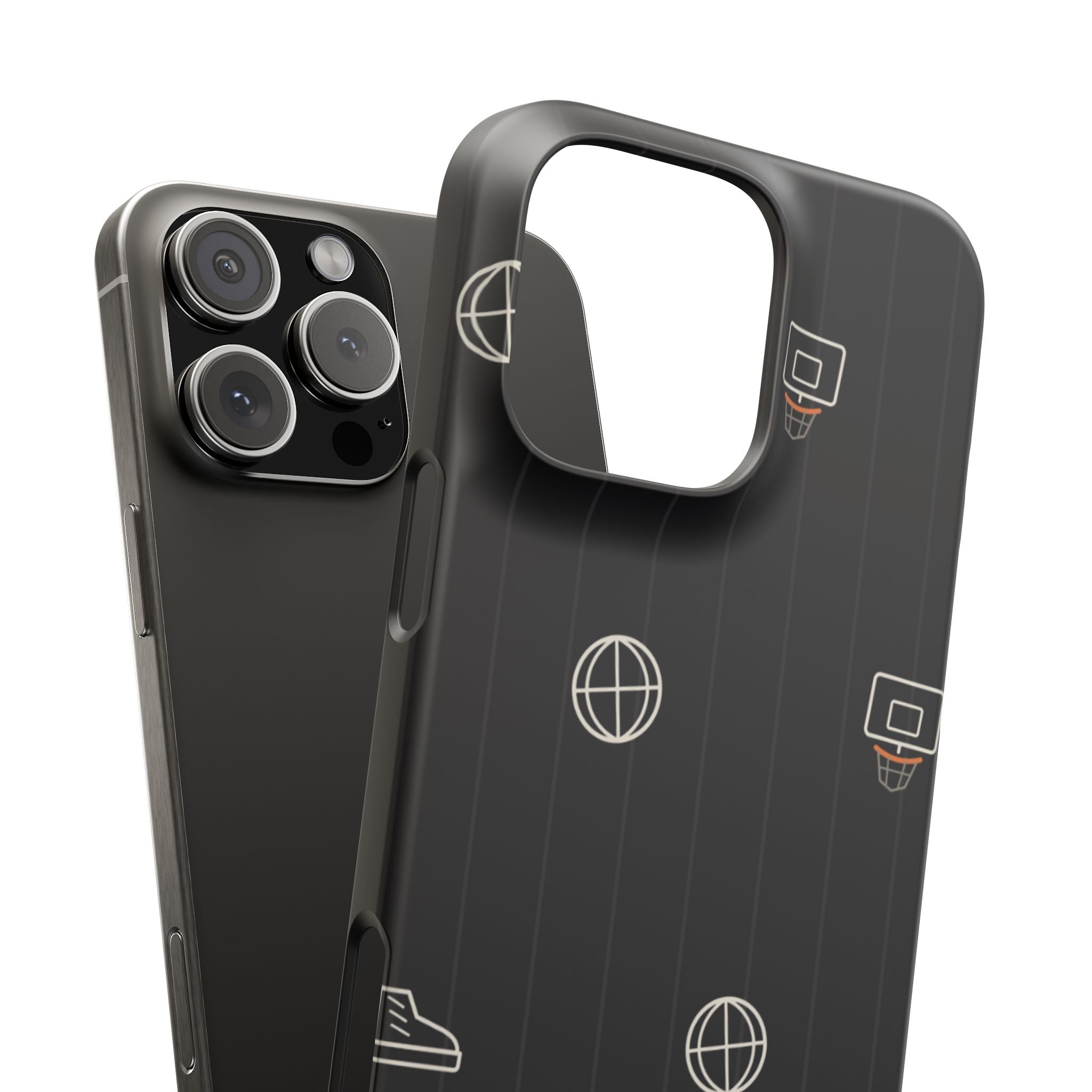Snap Case — Black Minimalist Basketball & Street Icons Phone Case