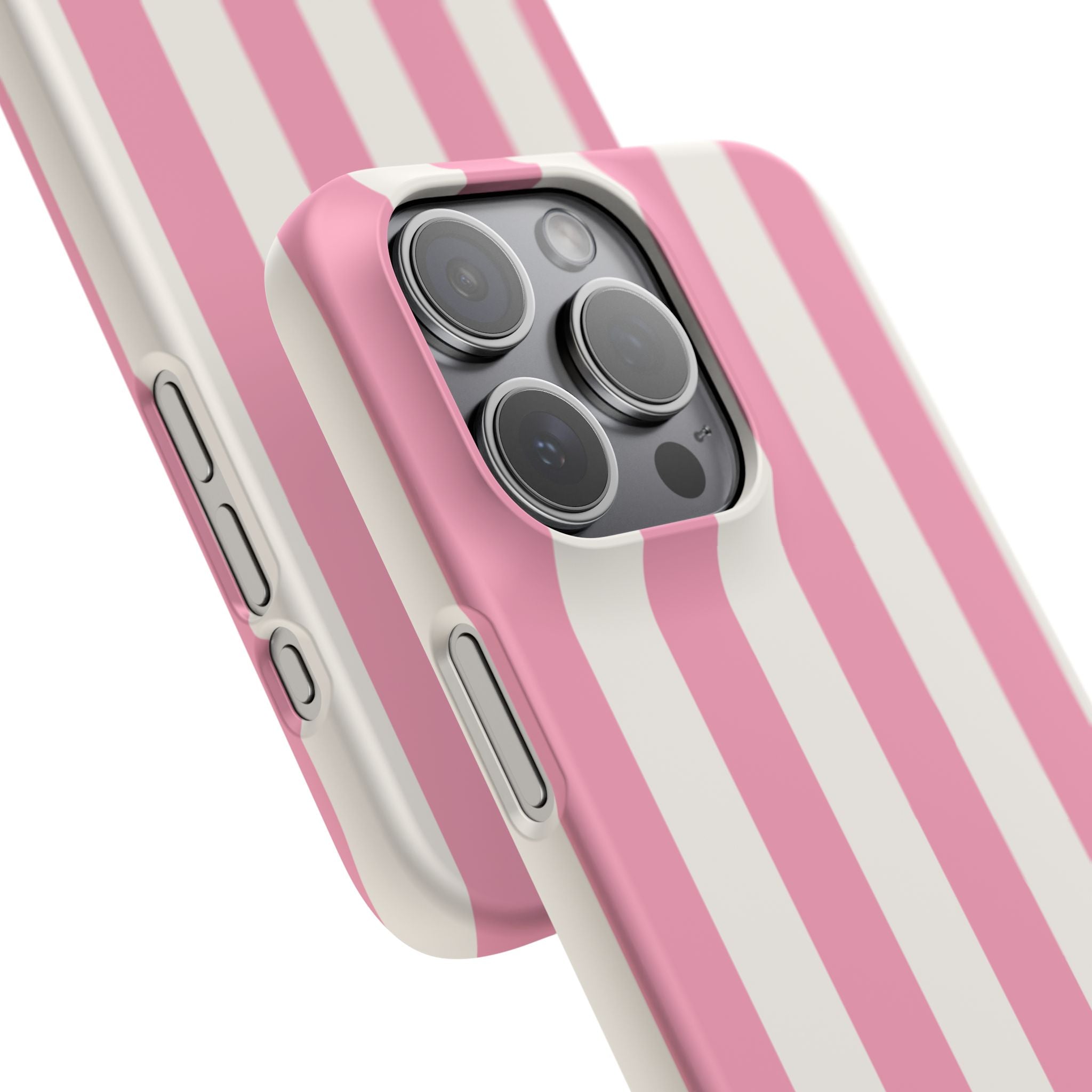 Pink & White Stripe Snap Phone Case — Cute Striped iPhone Cover