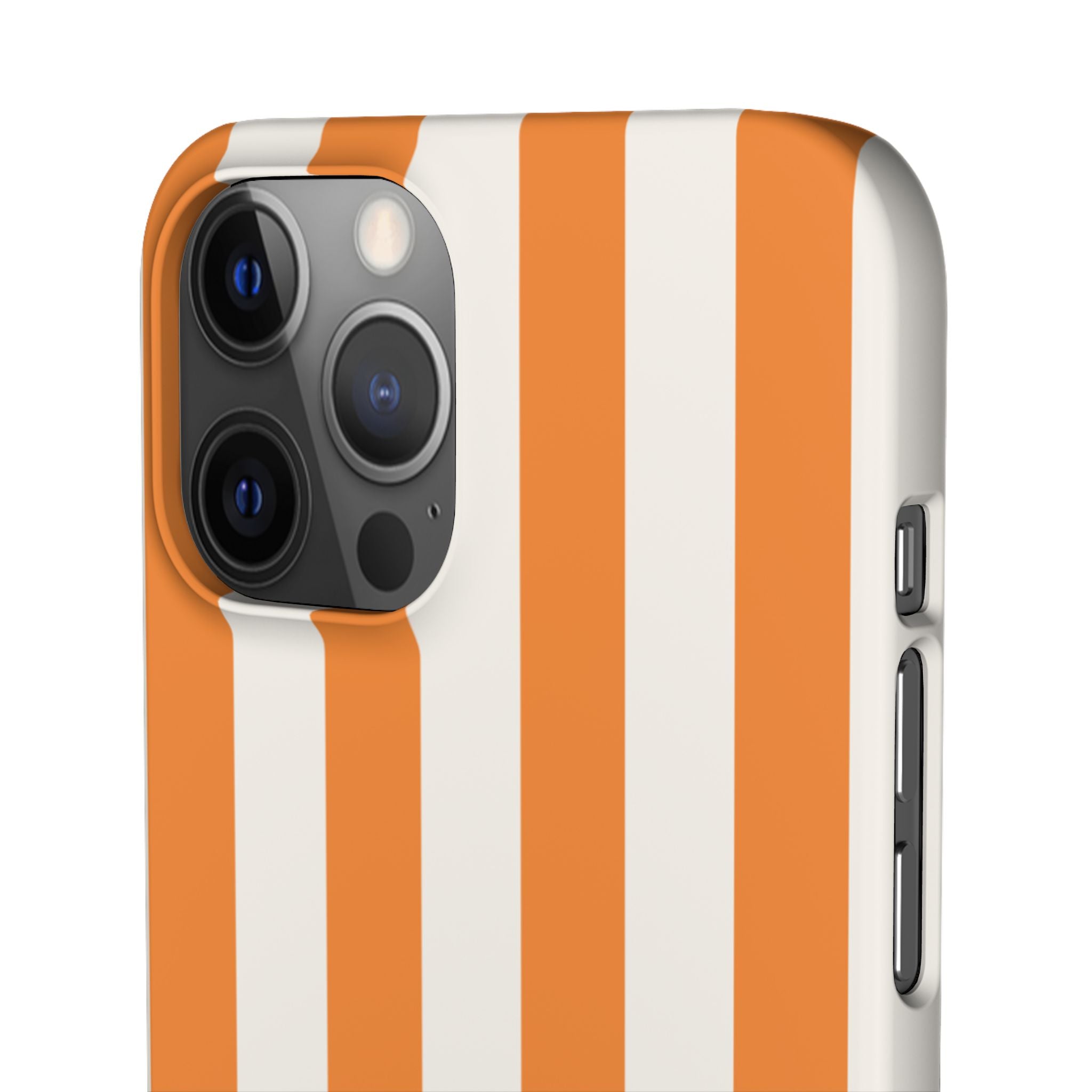 Striped Orange Snap Phone Case — Bold Retro Vertical Stripes iPhone Cover