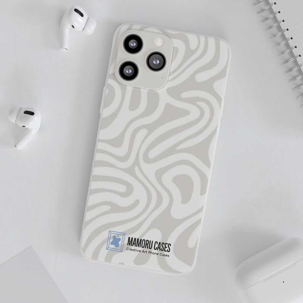 Abstract Neutral Swirl Phone Case — Flexible Protective Cover