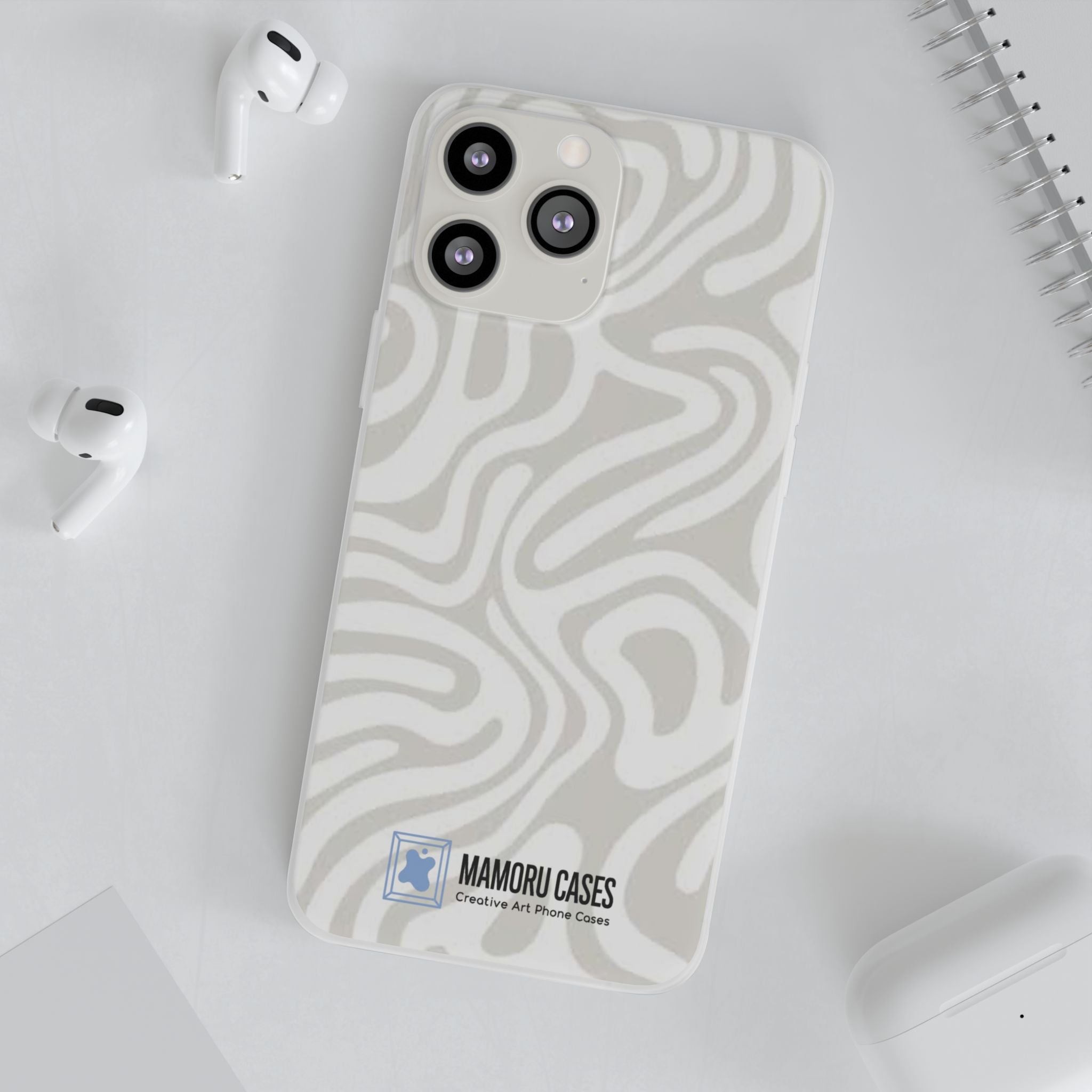 Abstract Neutral Swirl Phone Case — Flexible Protective Cover