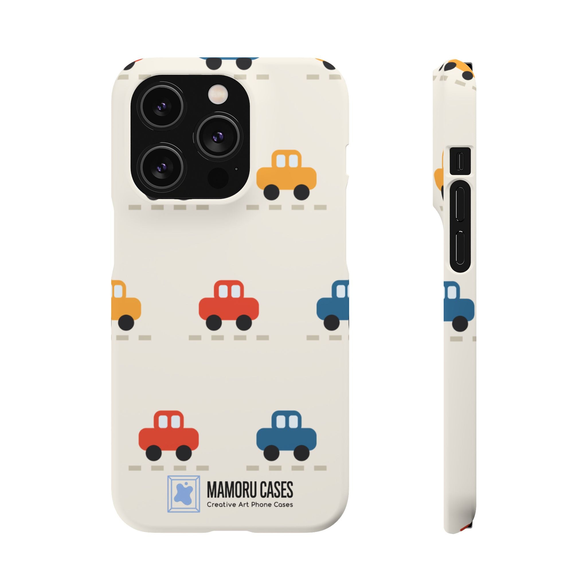 Cute Retro Toy Car Phone Case — Colorful Kids Pattern Snap Case