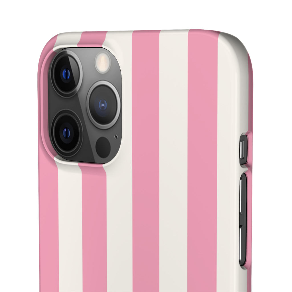 Pink & White Stripe Snap Phone Case — Cute Striped iPhone Cover