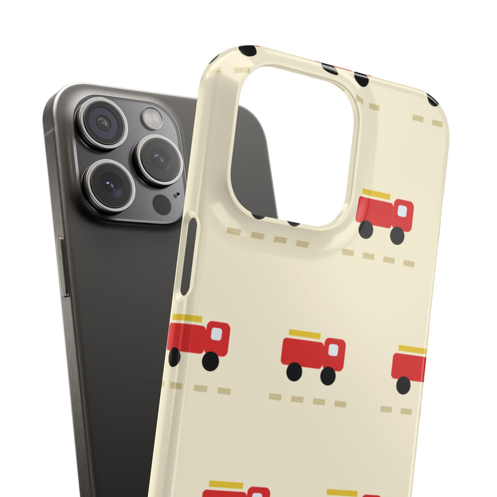 Fire Truck Pattern Phone Case — Cute Retro Kids iPhone Cover