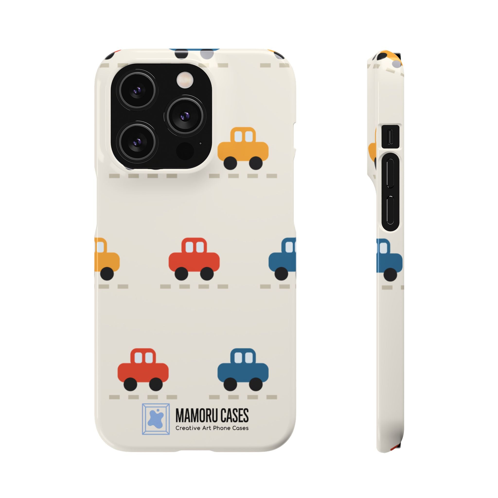 Cute Retro Toy Car Phone Case — Colorful Kids Pattern Snap Case