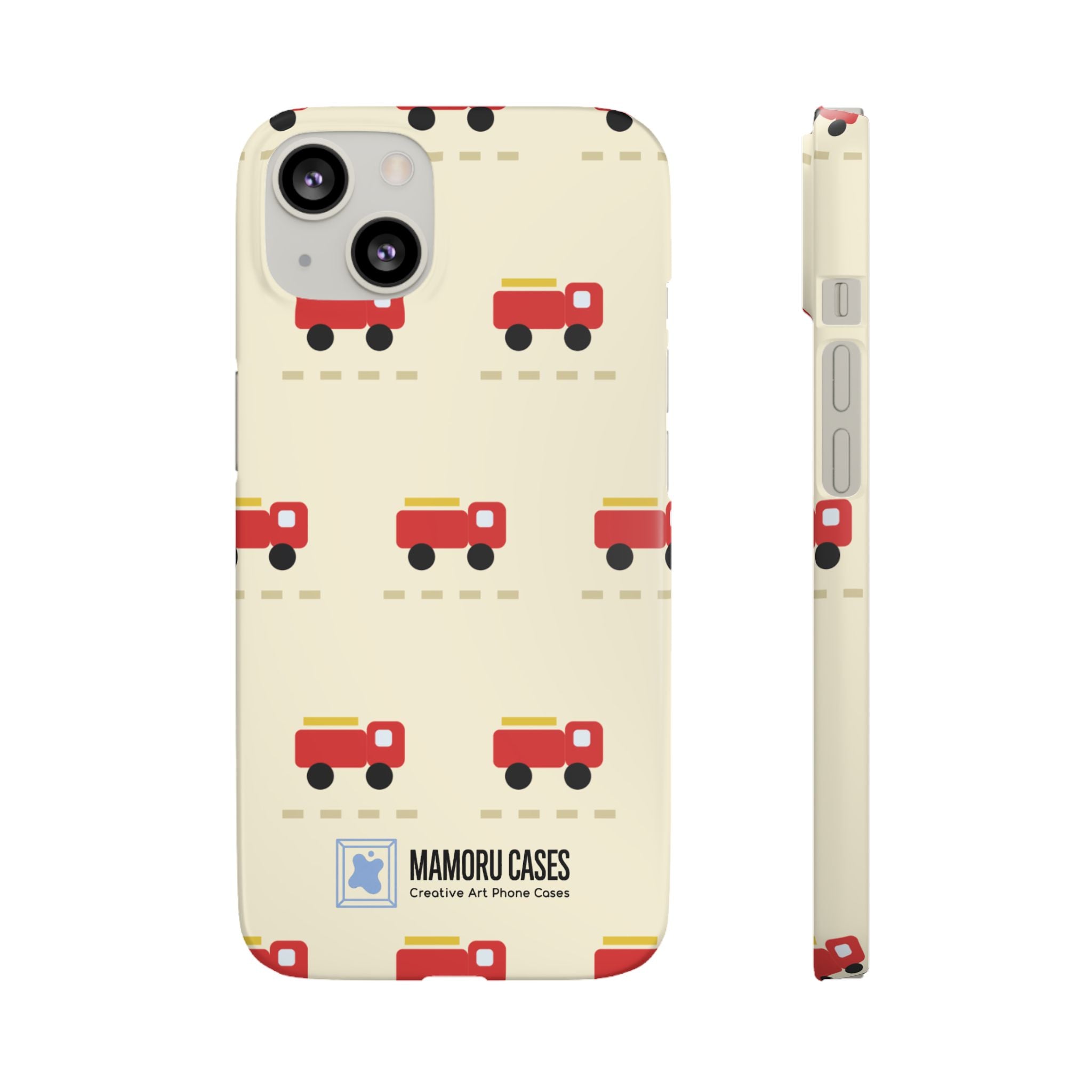 Fire Truck Pattern Phone Case — Cute Retro Kids iPhone Cover
