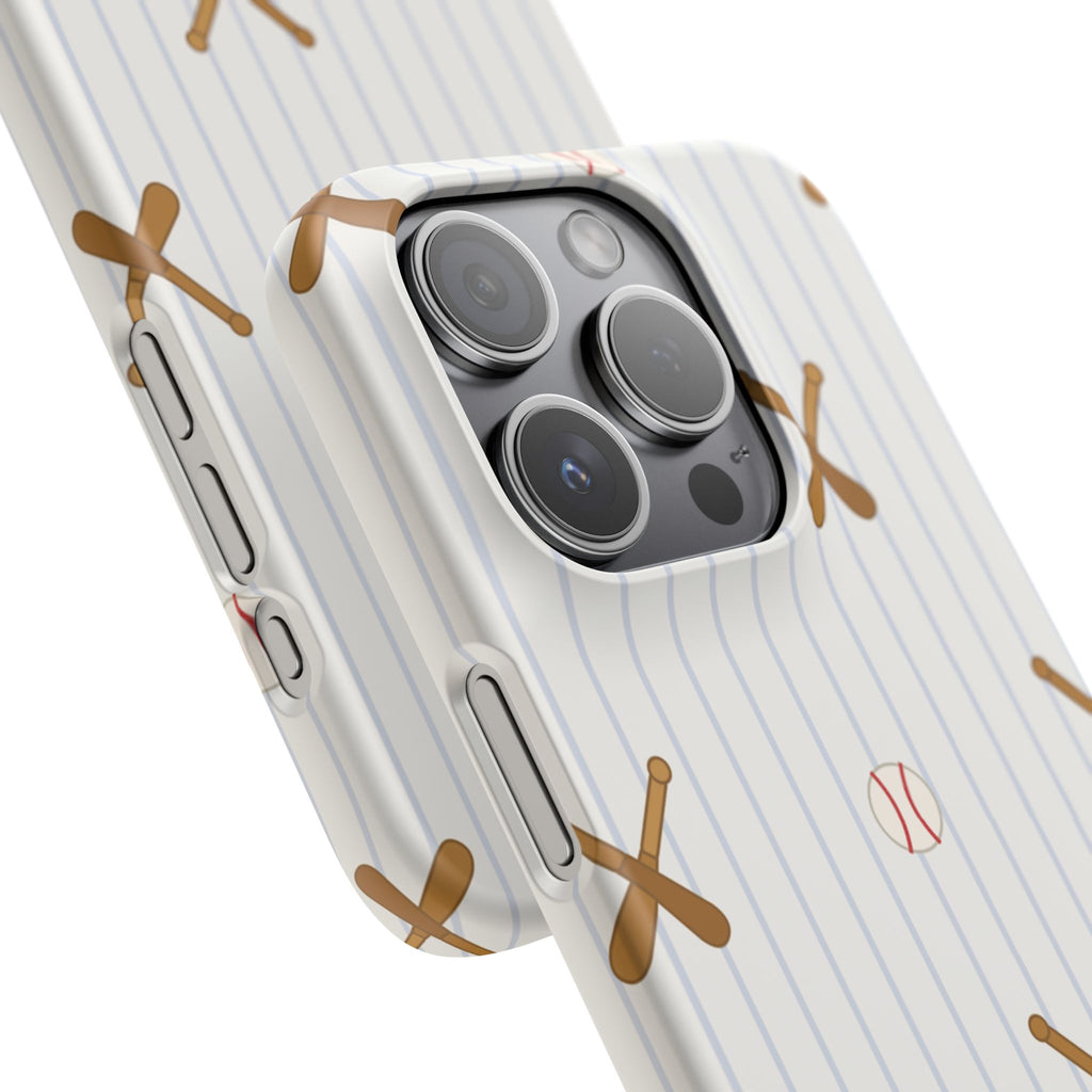 Baseball Pattern Phone Case — Bat & Ball Snap Case