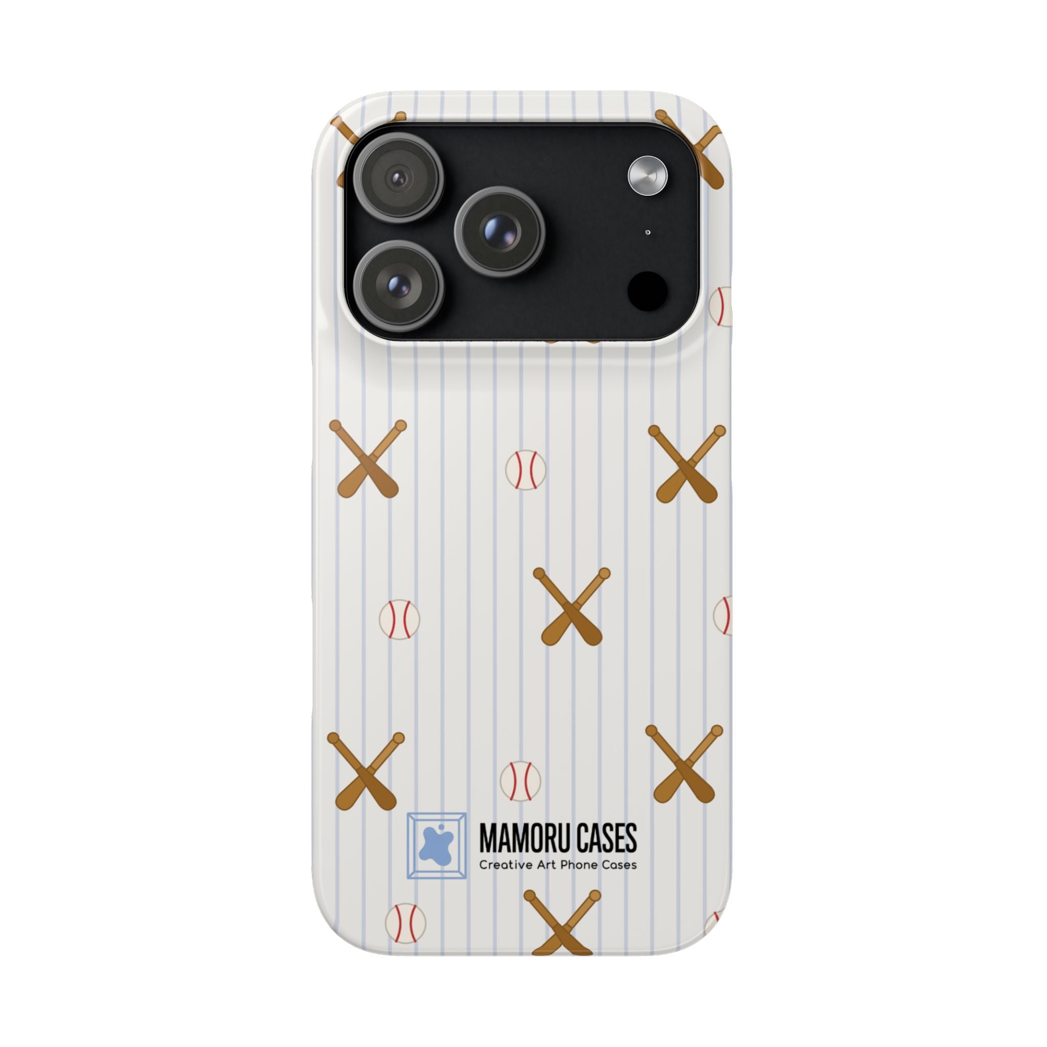 Baseball Pattern Phone Case — Bat & Ball Snap Case