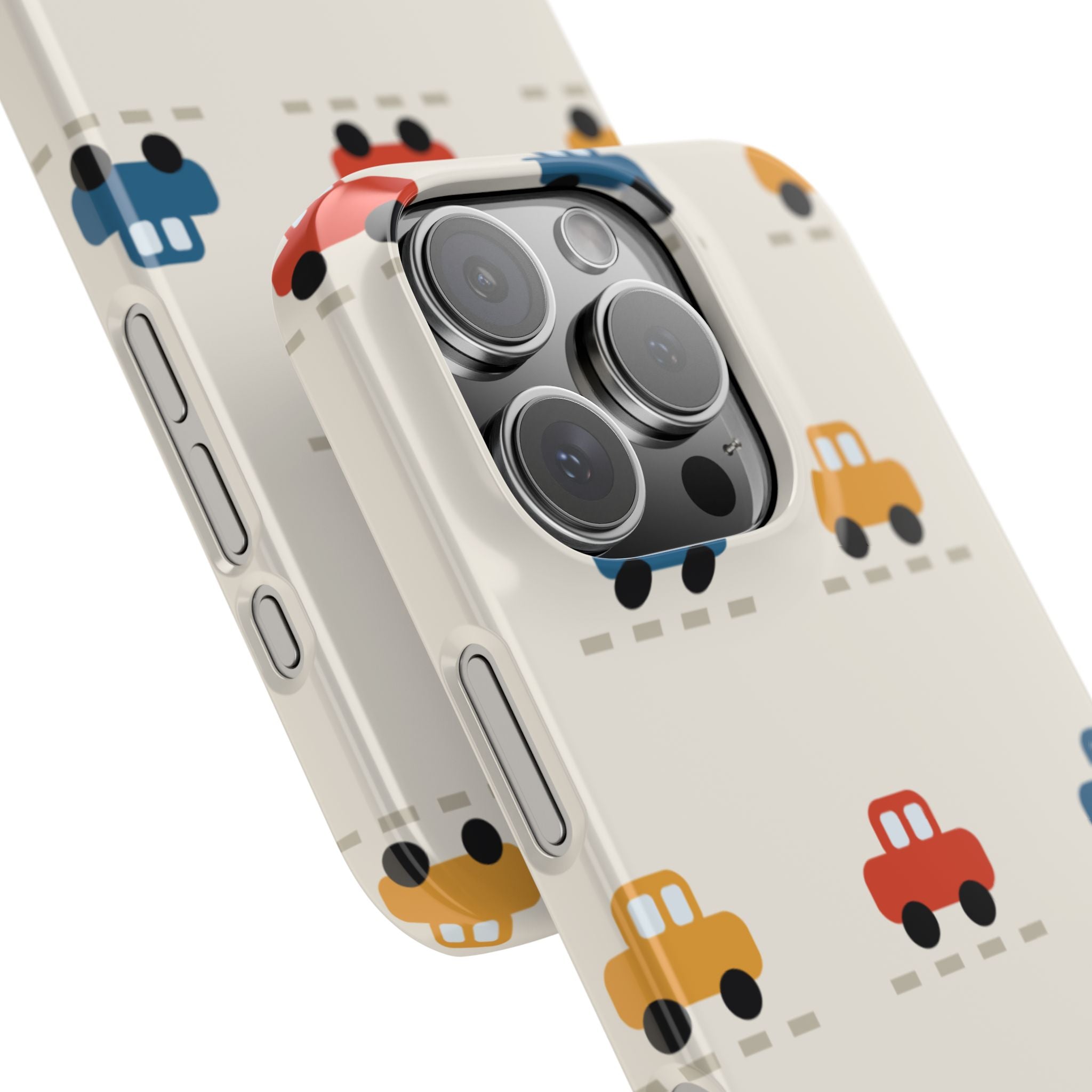 Cute Retro Toy Car Phone Case — Colorful Kids Pattern Snap Case