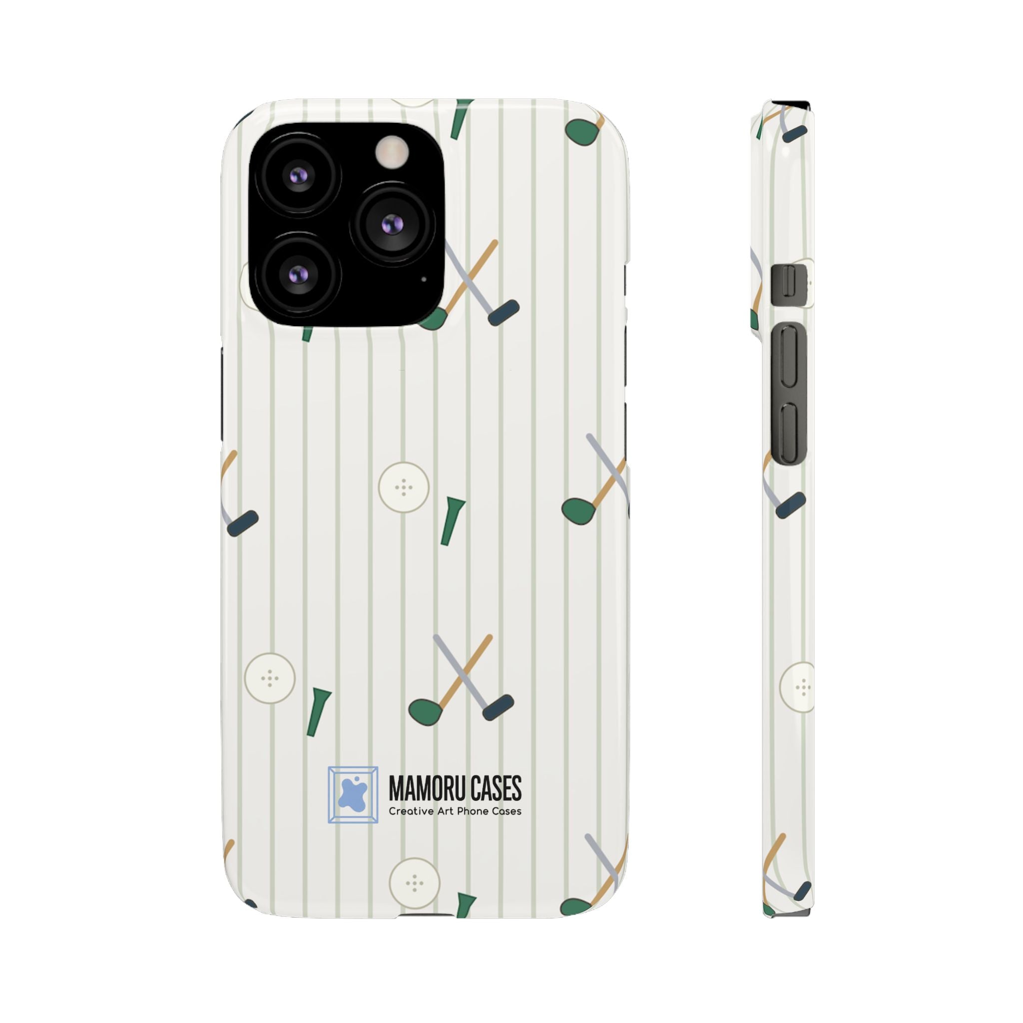 Mamoru Cases | Golf Pattern Snap Phone Case Tee & Mallet Design