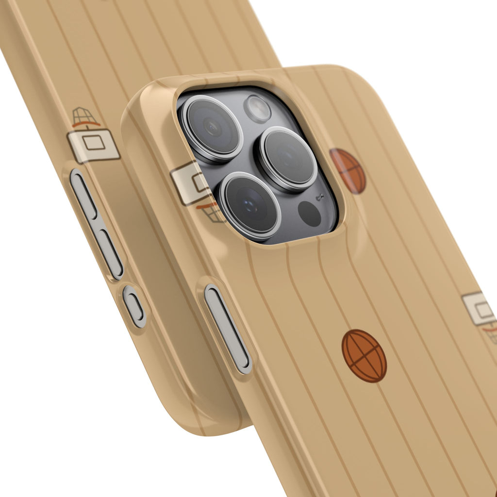 Basketball Court Phone Case — Slim Protective Snap Case with Hoops Pattern