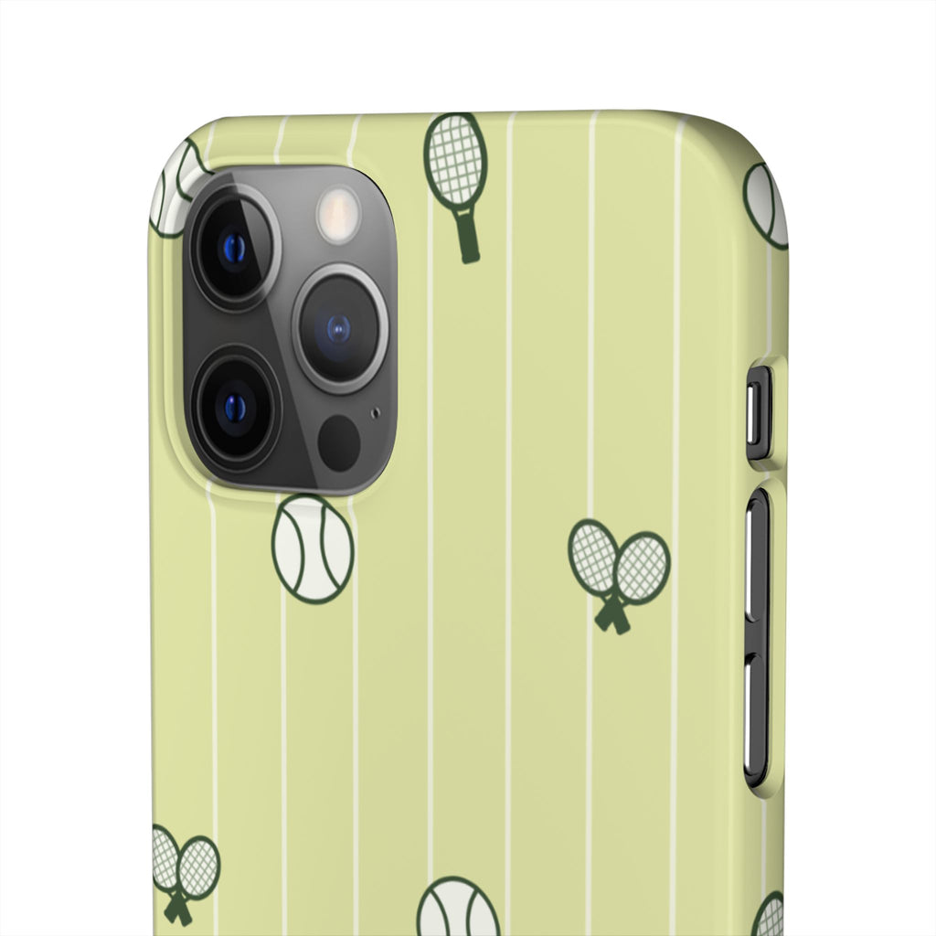 Tennis Pattern Phone Case — Yellow Racket & Ball Snap Case