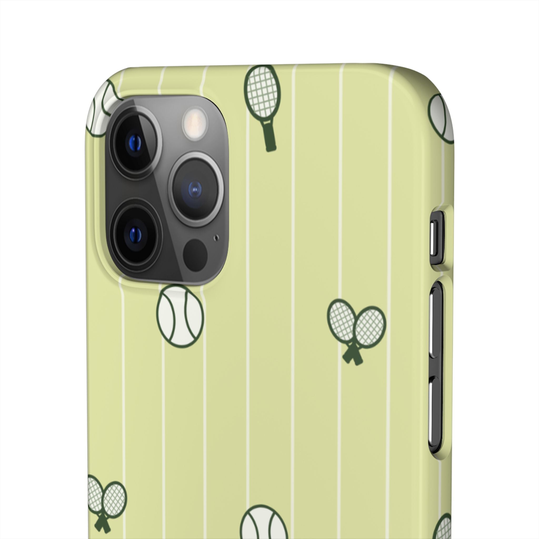 Tennis Pattern Phone Case — Yellow Racket & Ball Snap Case