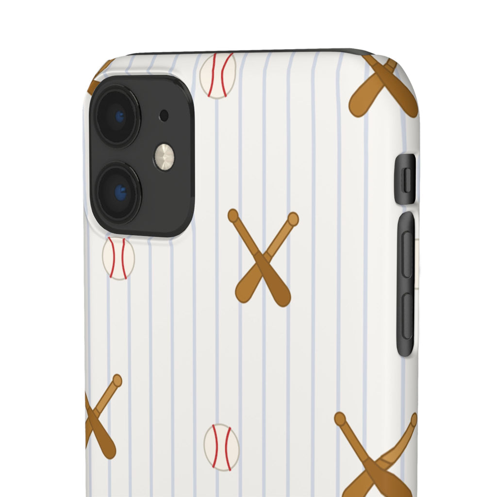 Baseball Pattern Phone Case — Bat & Ball Snap Case