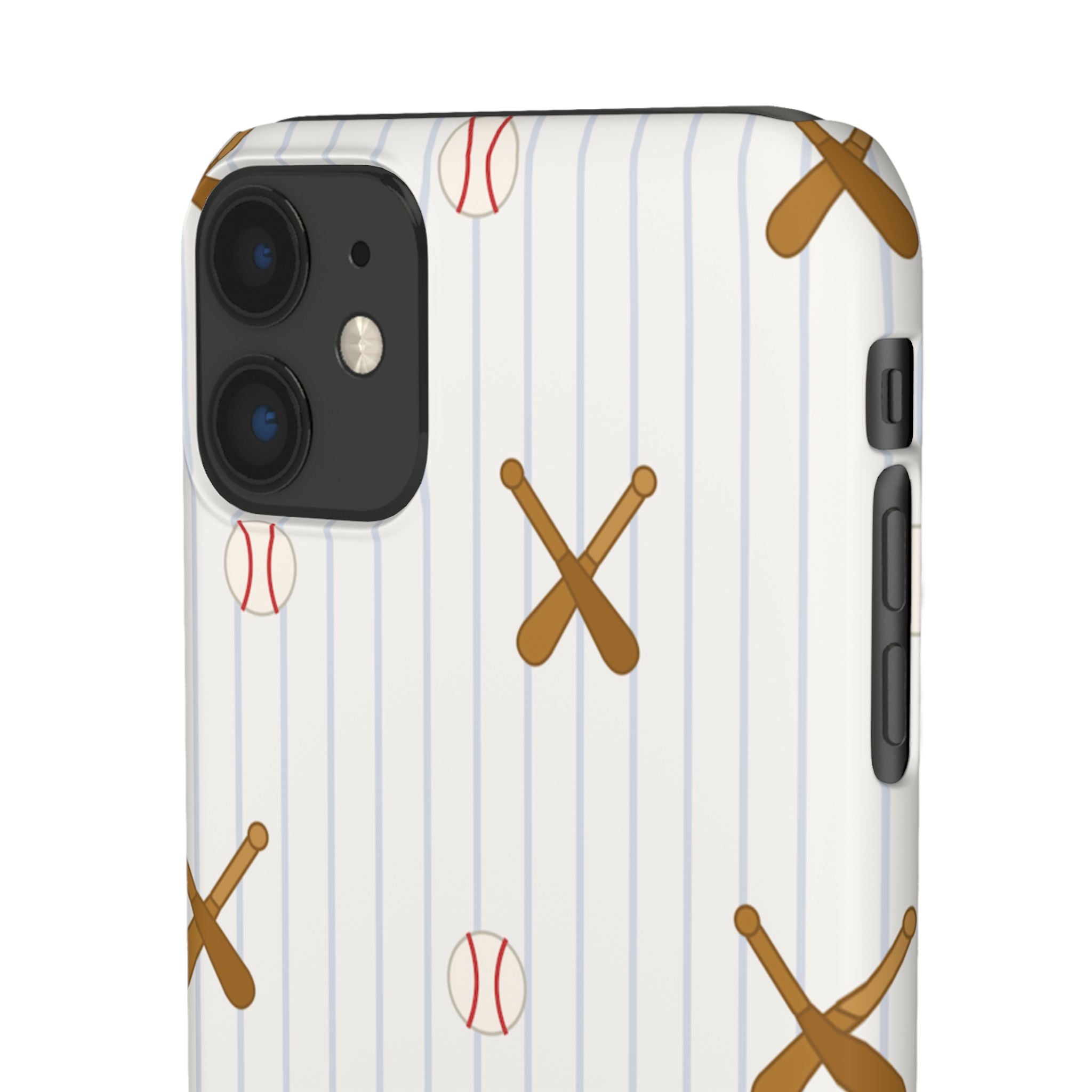 Baseball Pattern Phone Case — Bat & Ball Snap Case
