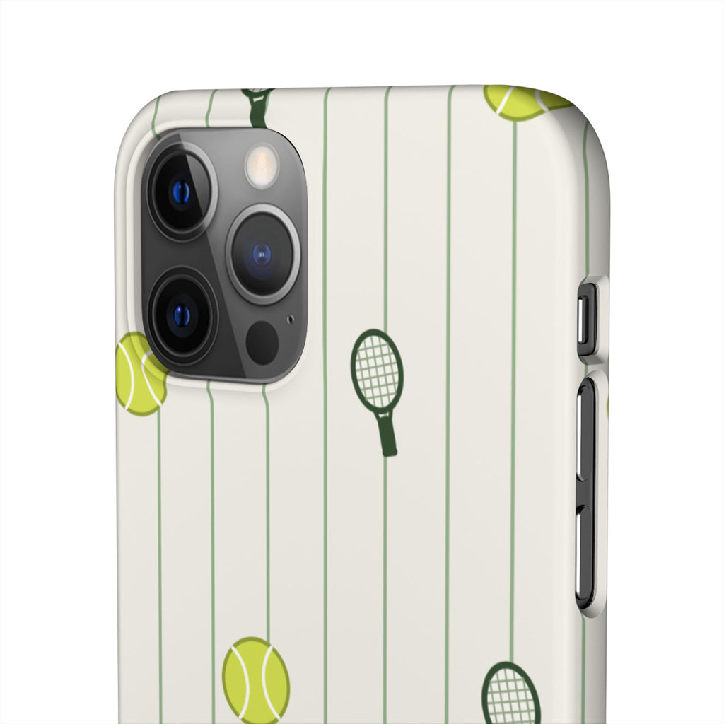 Tennis Pattern Phone Case — Rackets & Tennis Balls Protective Snap Case