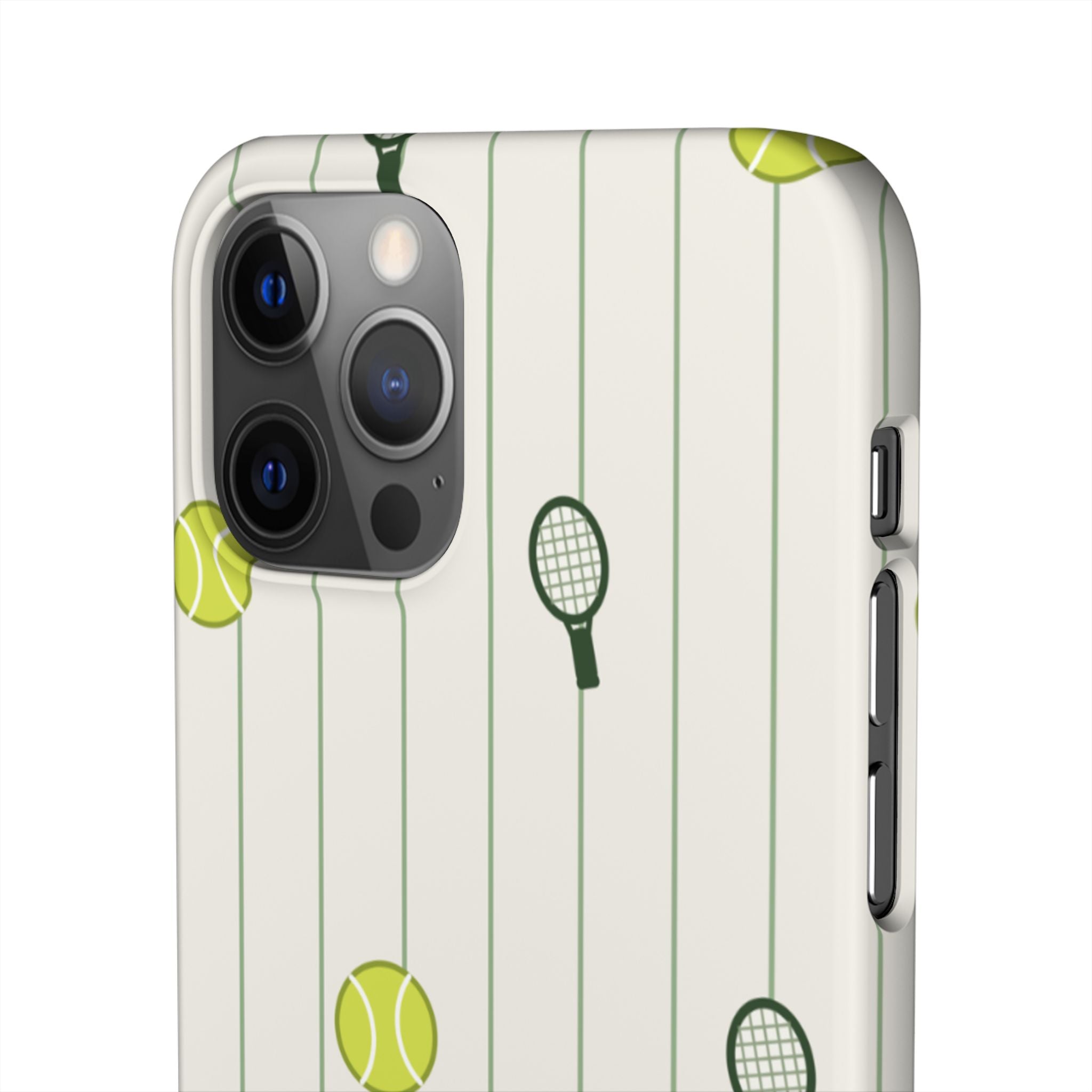 Tennis Pattern Phone Case — Rackets & Tennis Balls Protective Snap Case