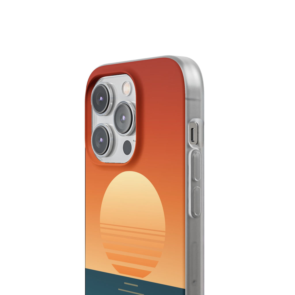 Sunset Horizon Phone Case — Minimal Beach Sunset Graphic for iPhone & Samsung