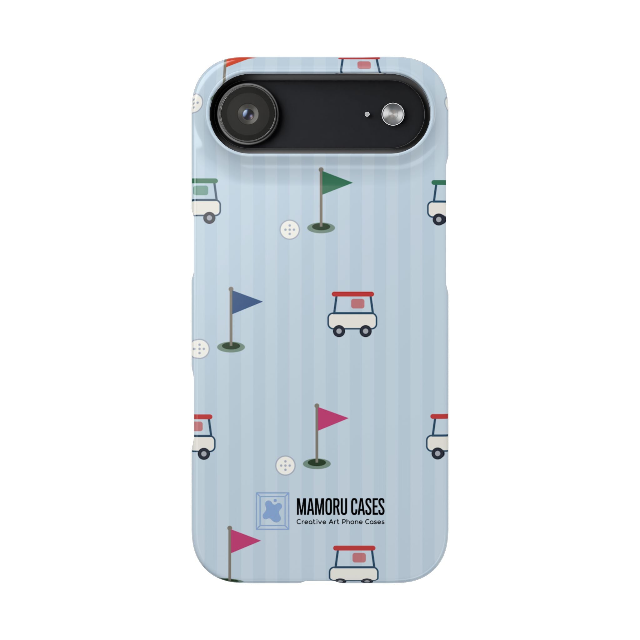Golf Cart Pattern Phone Case – Cute Blue Golf Course Snap Case