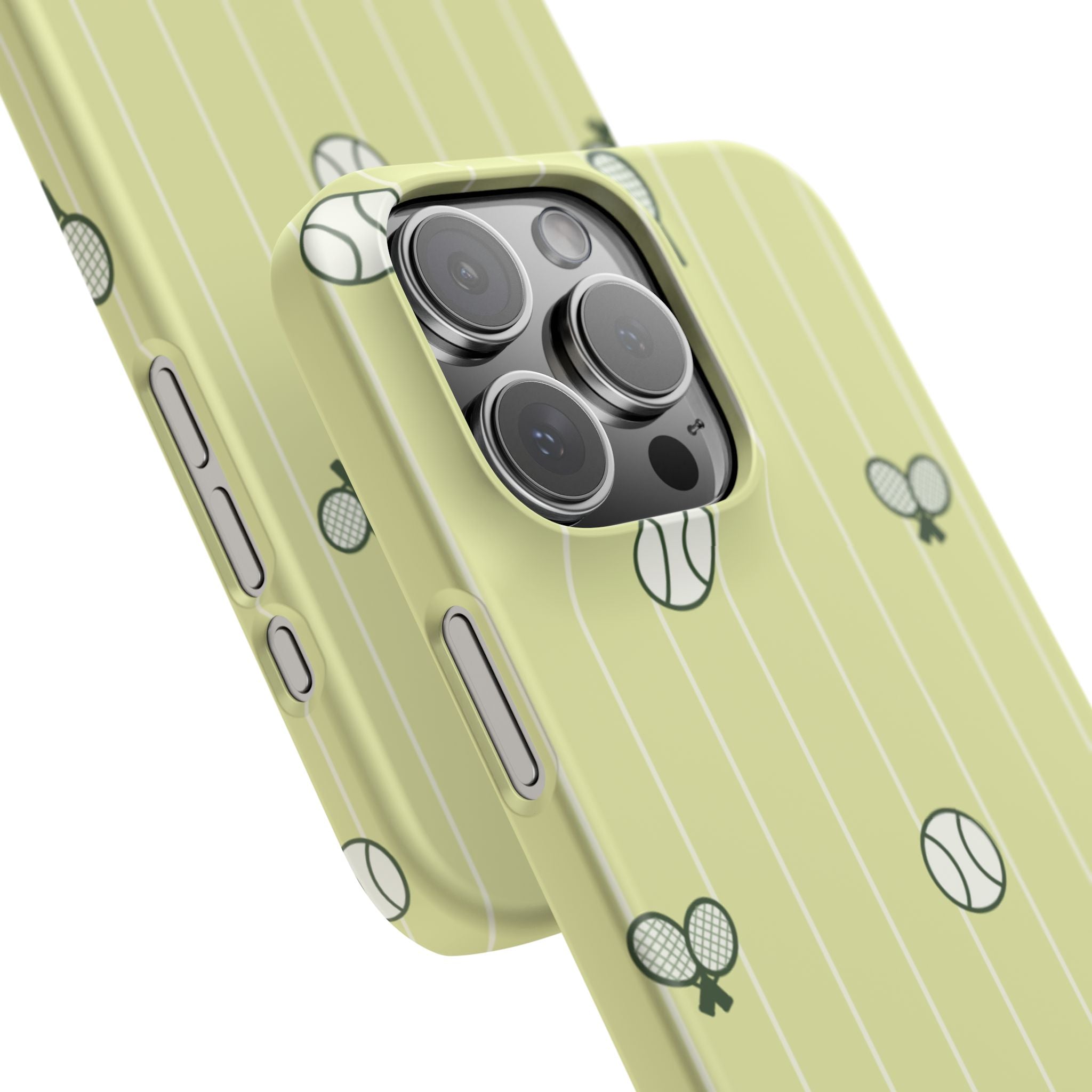 Tennis Pattern Phone Case — Yellow Racket & Ball Snap Case