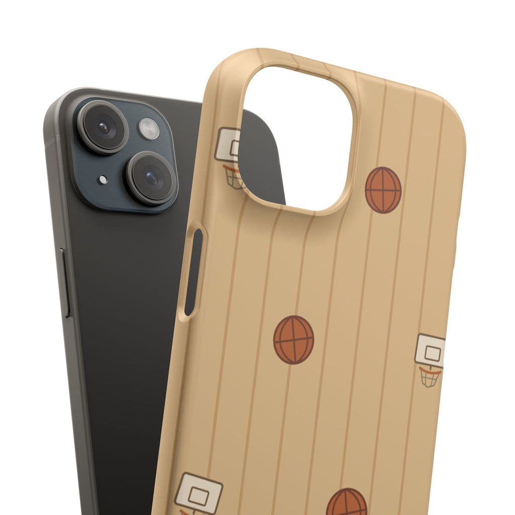 Basketball Court Phone Case — Slim Protective Snap Case with Hoops Pattern