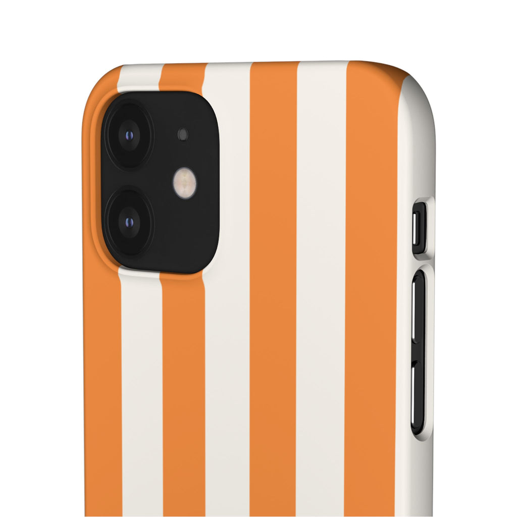 Striped Orange Snap Phone Case — Bold Retro Vertical Stripes iPhone Cover