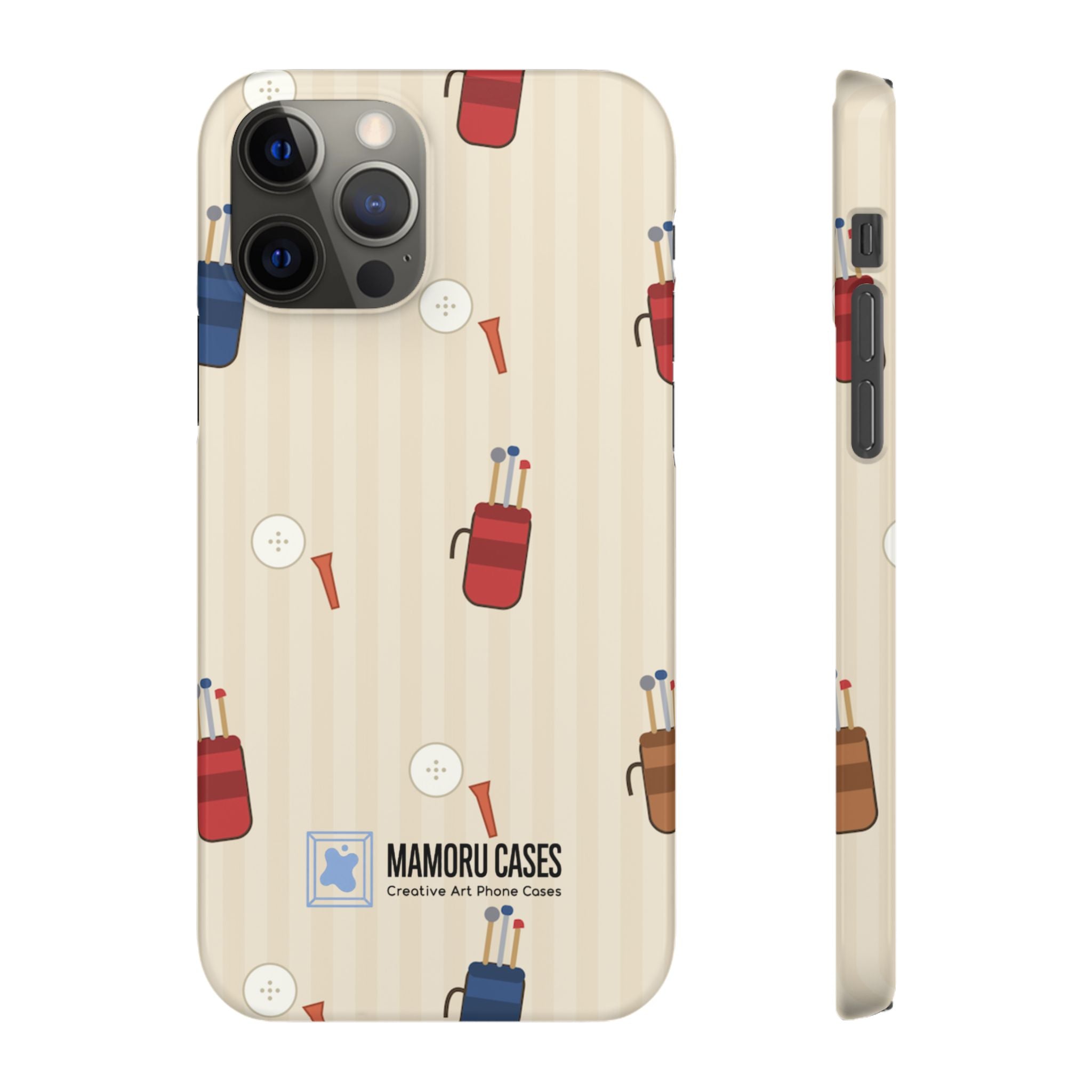 Golf Pattern Phone Case — Retro Golf Bag & Tee iPhone Case