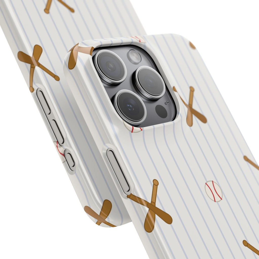 Baseball Pattern Phone Case — Bat & Ball Snap Case