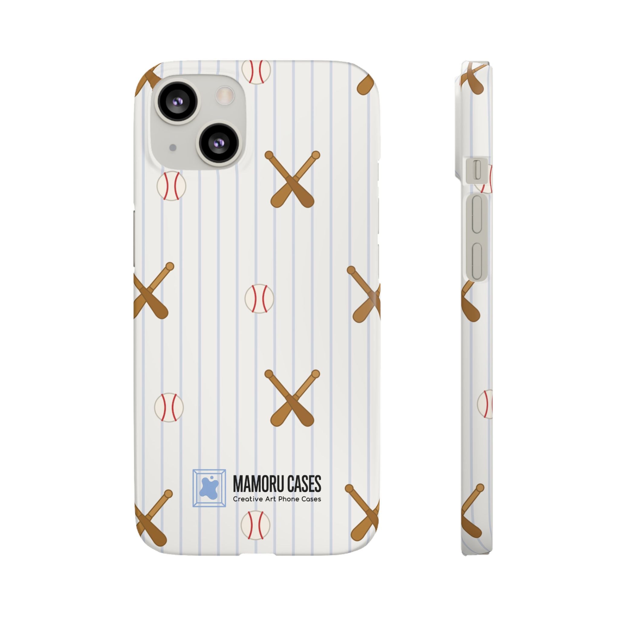 Baseball Pattern Phone Case — Bat & Ball Snap Case