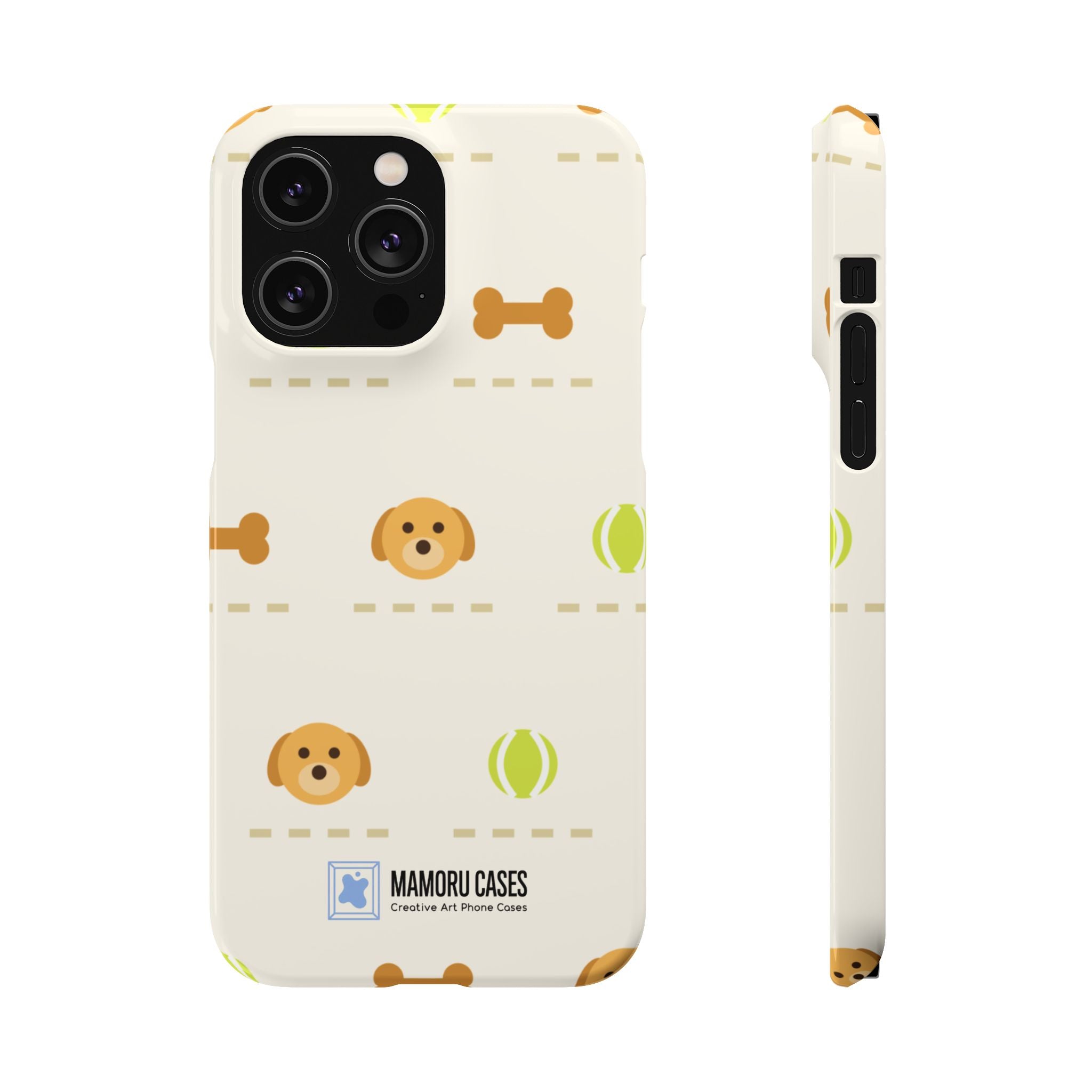 Cute Puppy Pattern Phone Case — Dog, Bone & Tennis Ball Snap Case