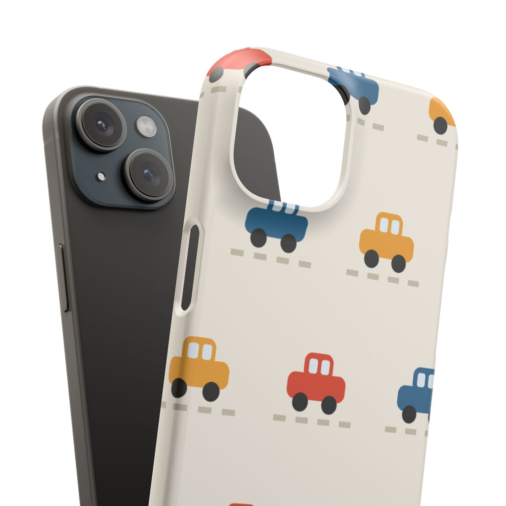 Cute Retro Toy Car Phone Case — Colorful Kids Pattern Snap Case