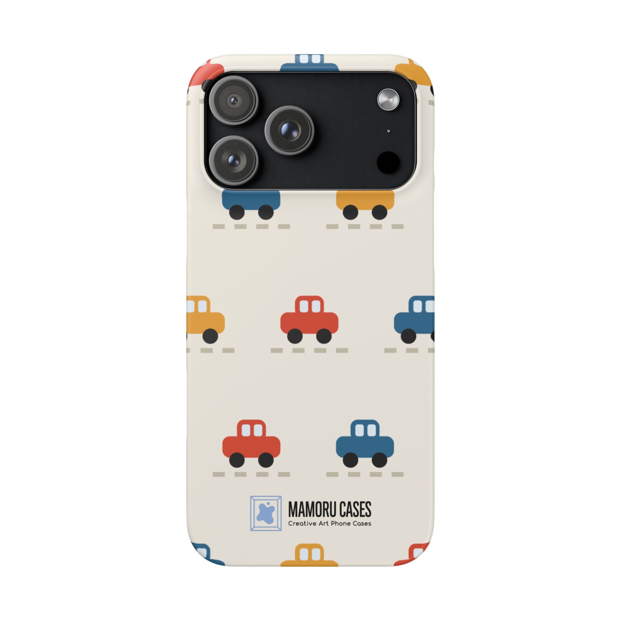 Cute Retro Toy Car Phone Case — Colorful Kids Pattern Snap Case