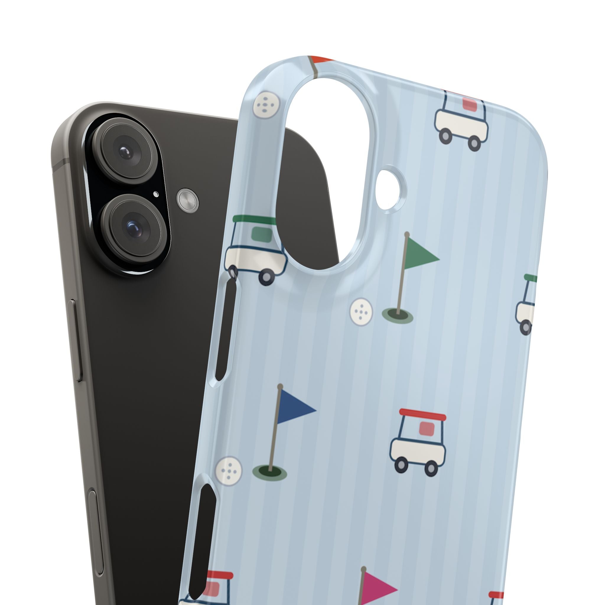 Golf Cart Pattern Phone Case – Cute Blue Golf Course Snap Case