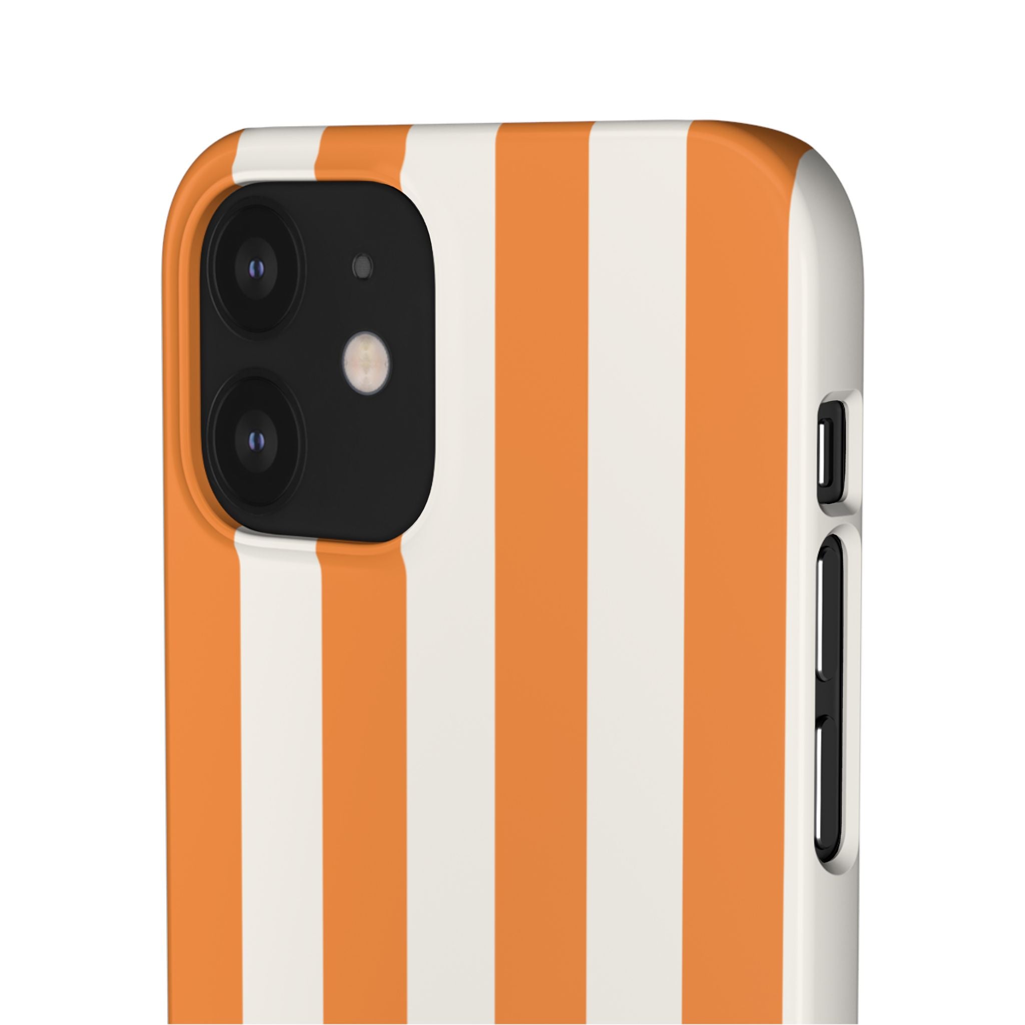 Striped Orange Snap Phone Case — Bold Retro Vertical Stripes iPhone Cover