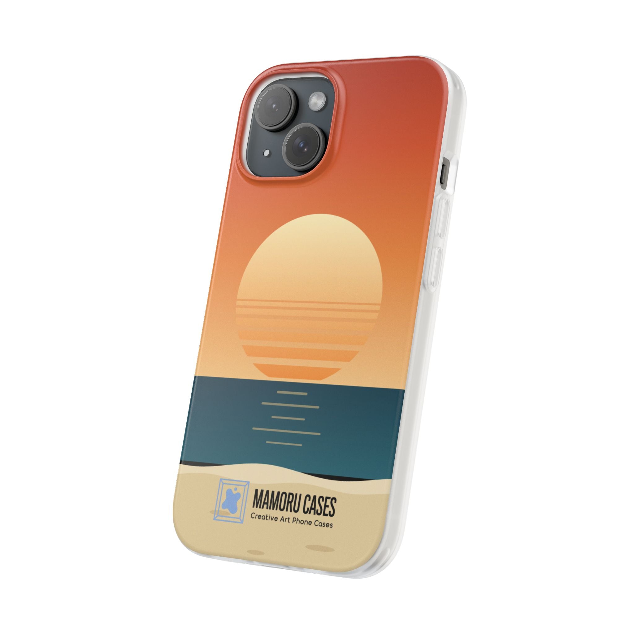 Sunset Horizon Phone Case — Minimal Beach Sunset Graphic for iPhone & Samsung
