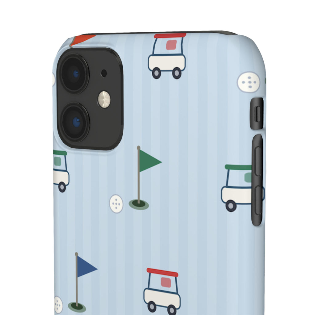 Golf Cart Pattern Phone Case – Cute Blue Golf Course Snap Case