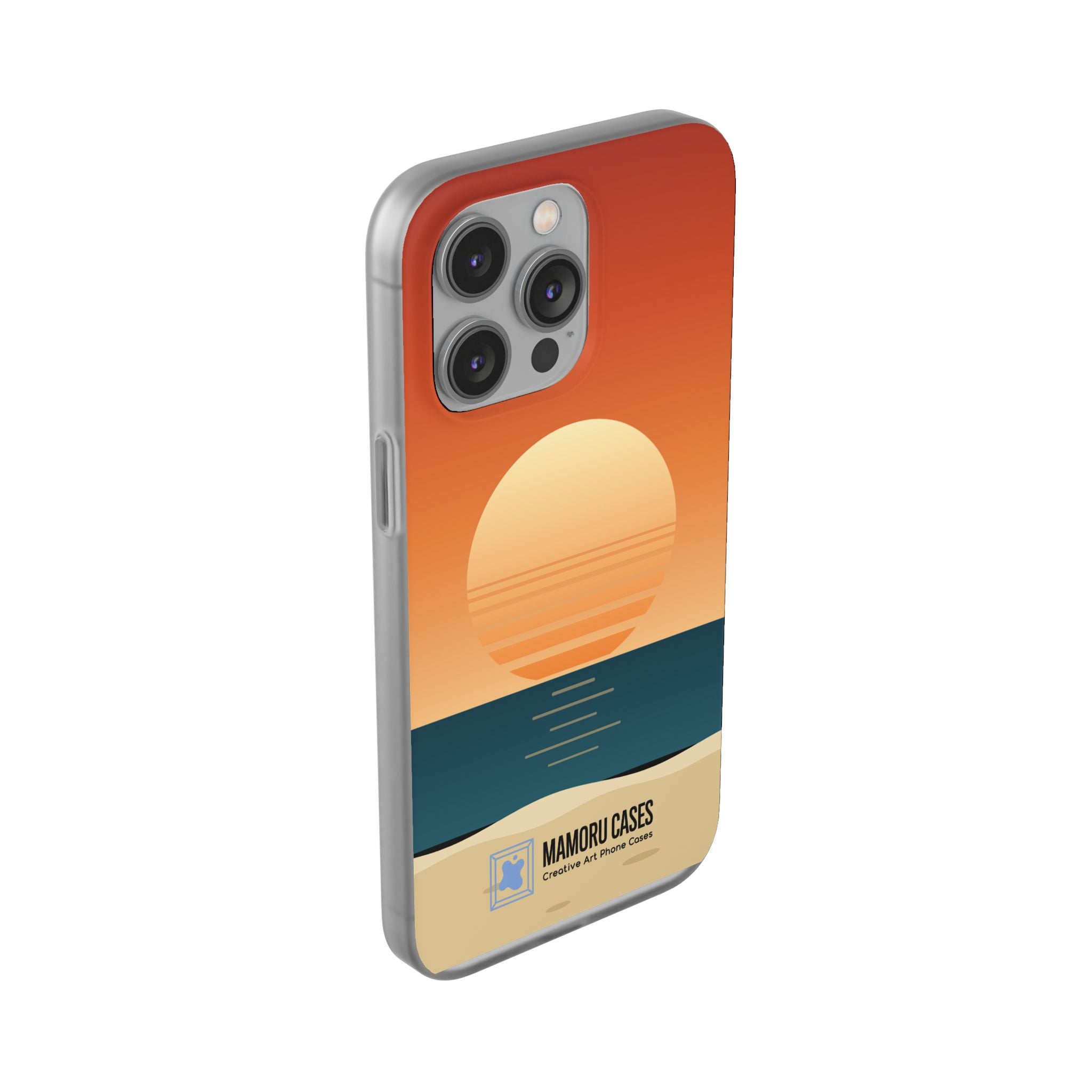 Sunset Horizon Phone Case — Minimal Beach Sunset Graphic for iPhone & Samsung