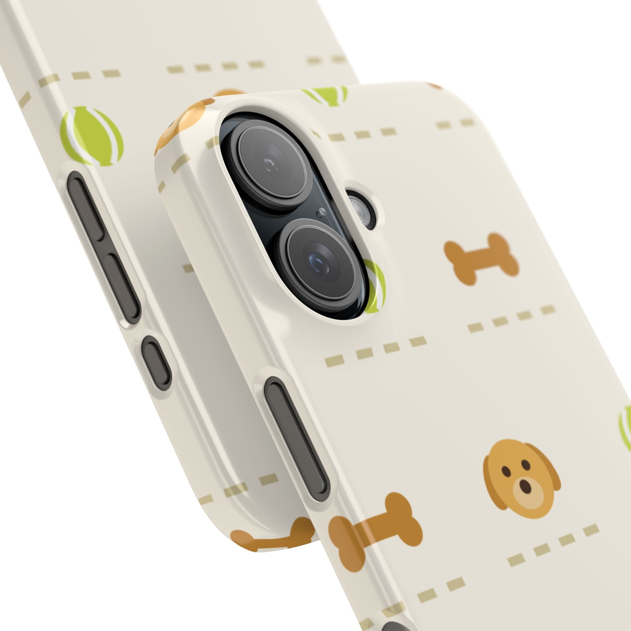 Cute Puppy Pattern Phone Case — Dog, Bone & Tennis Ball Snap Case