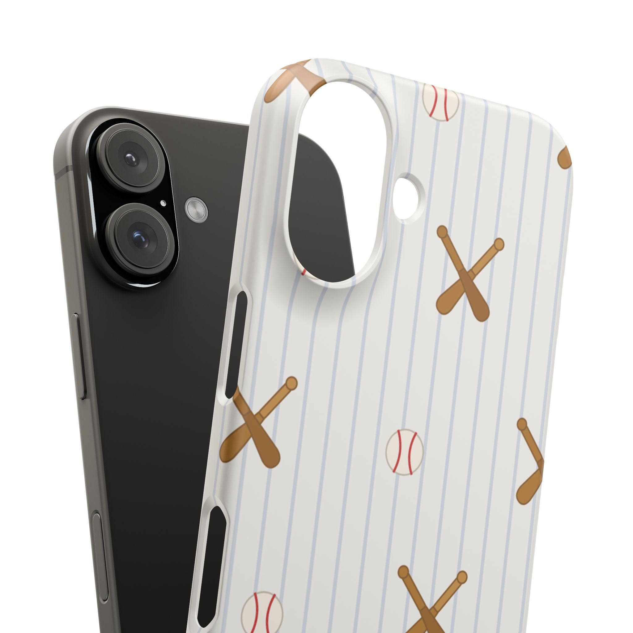 Baseball Pattern Phone Case — Bat & Ball Snap Case