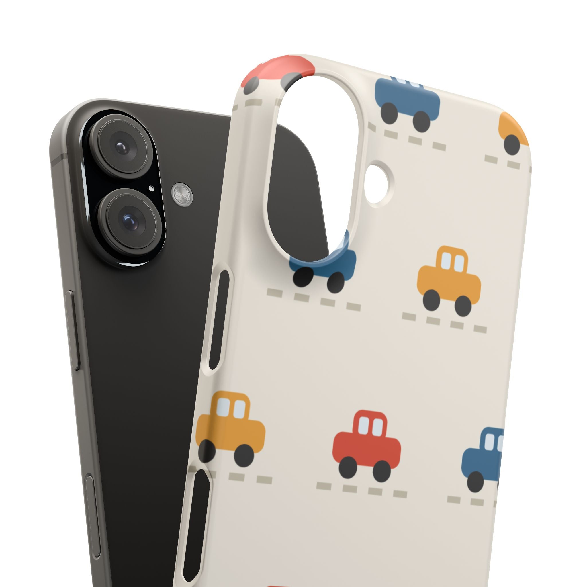 Cute Retro Toy Car Phone Case — Colorful Kids Pattern Snap Case