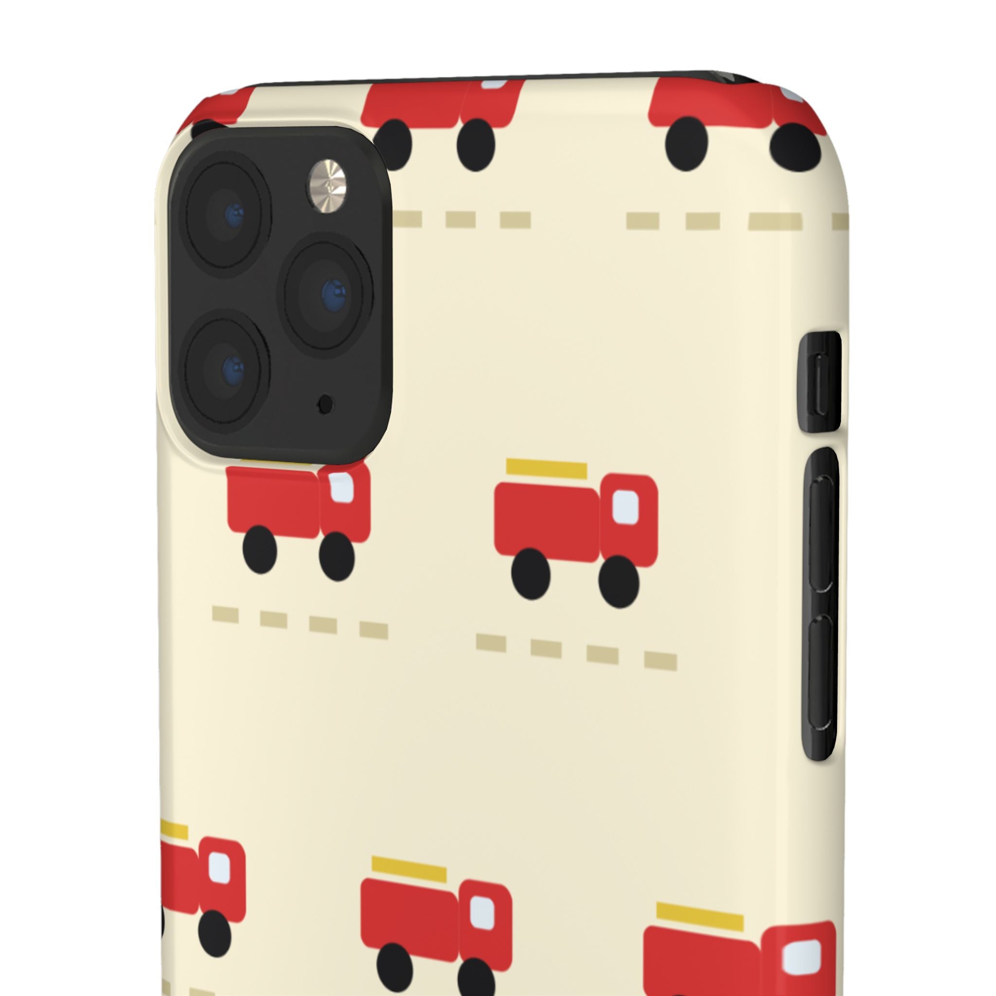 Fire Truck Pattern Phone Case — Cute Retro Kids iPhone Cover