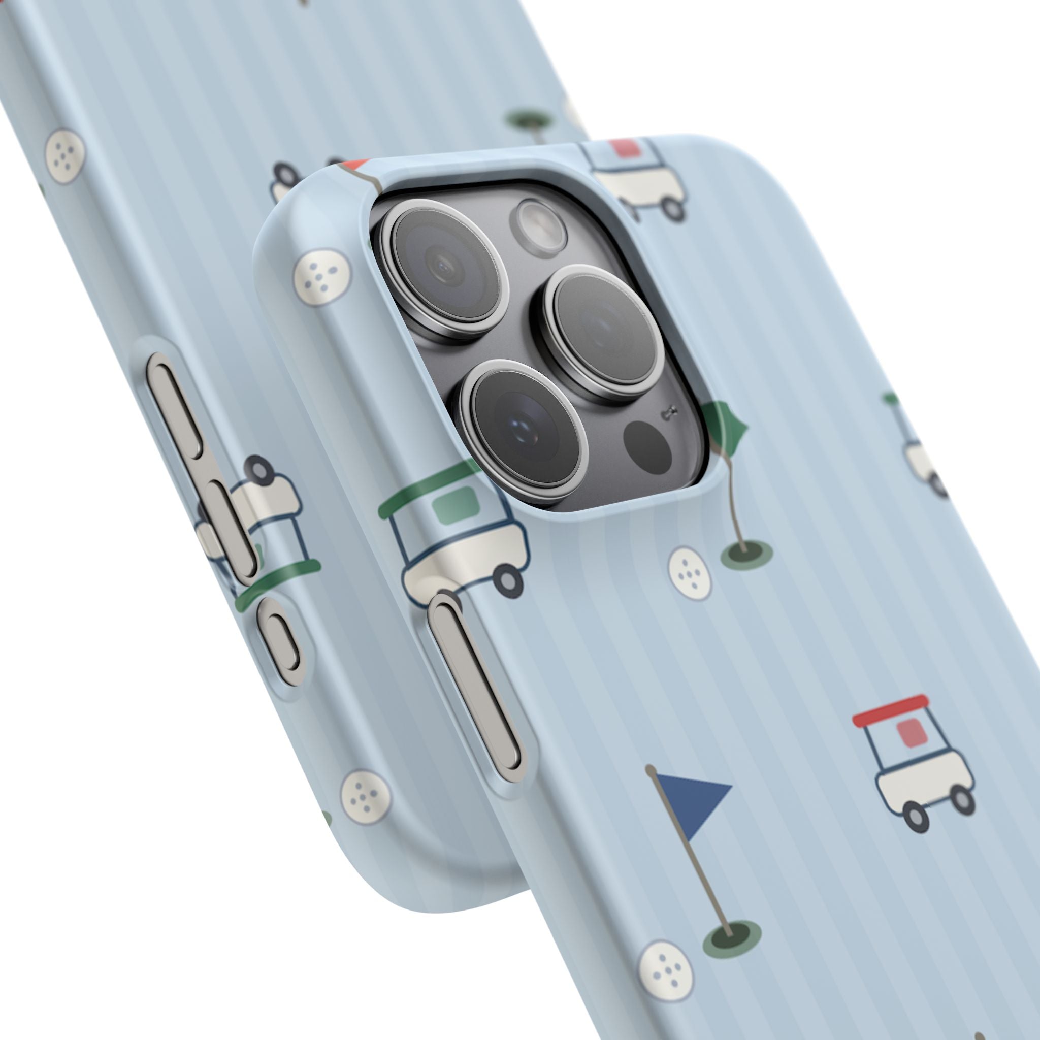 Golf Cart Pattern Phone Case – Cute Blue Golf Course Snap Case