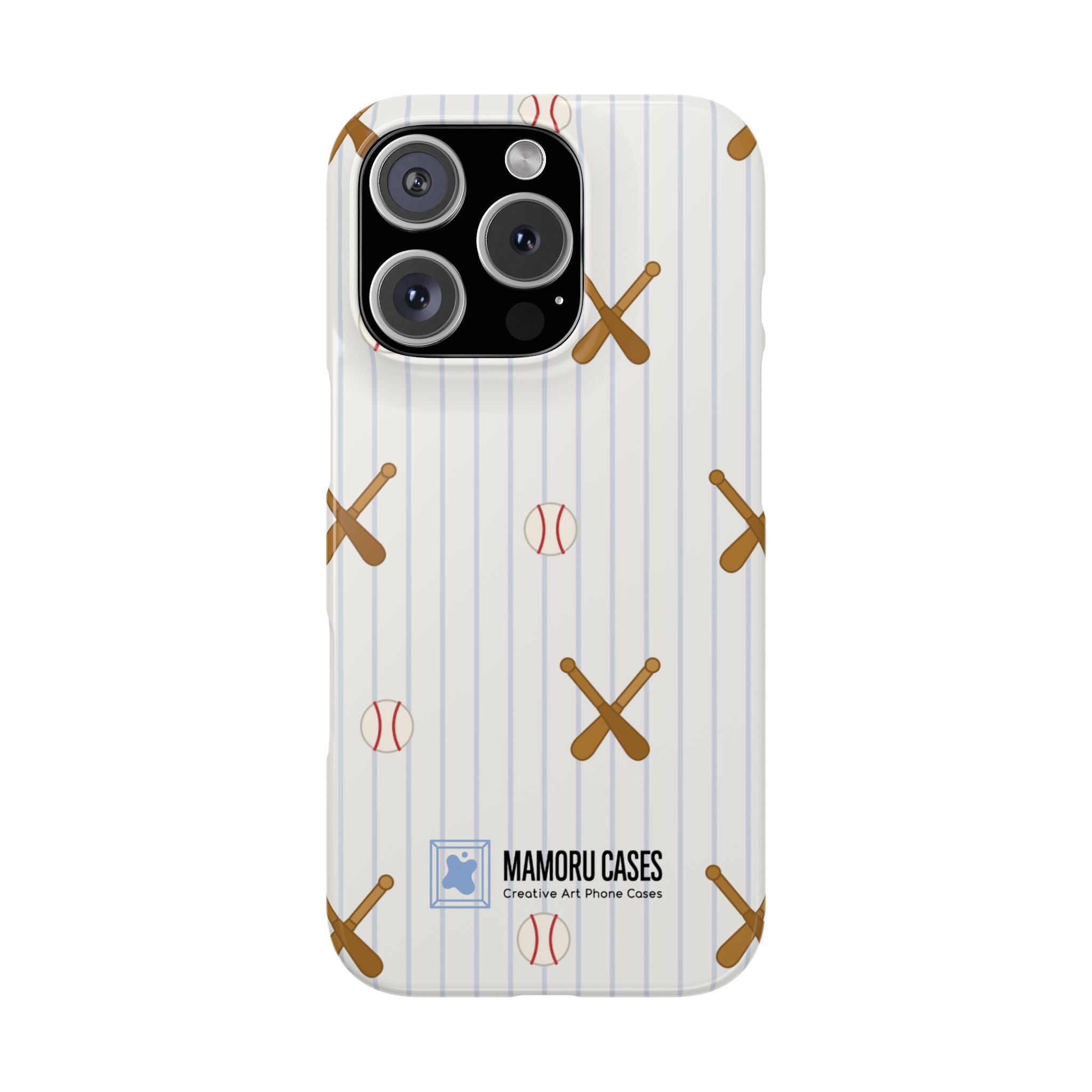 Baseball Pattern Phone Case — Bat & Ball Snap Case