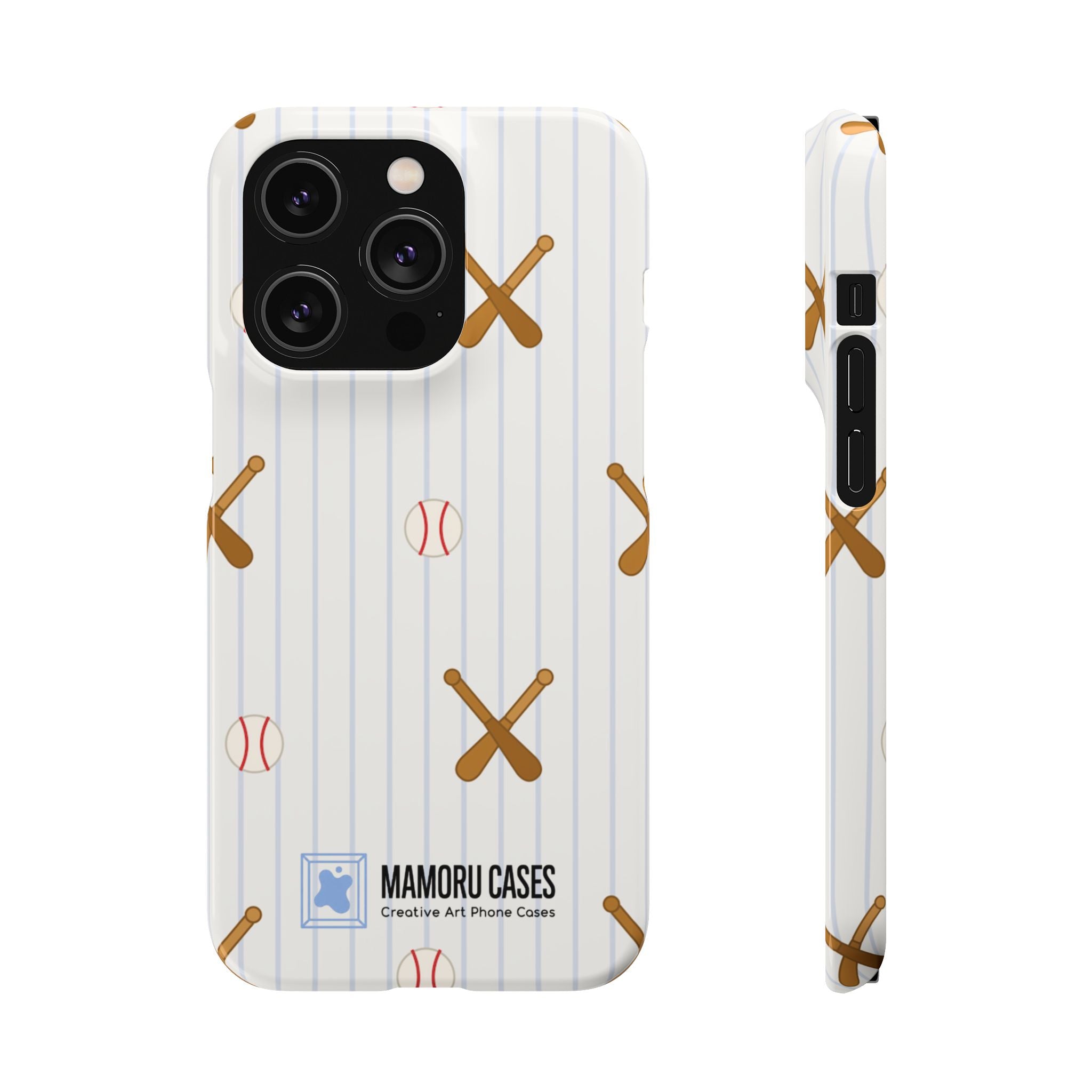 Baseball Pattern Phone Case — Bat & Ball Snap Case
