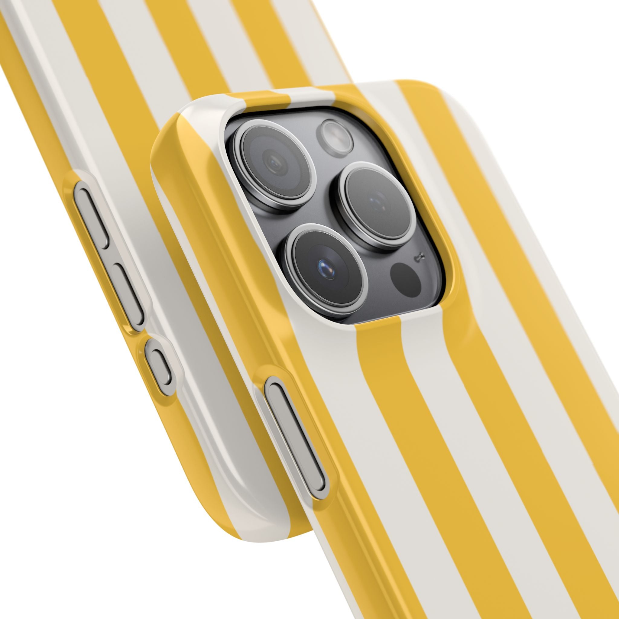 Yellow Stripe Phone Case — Bright Vertical Striped Snap Case