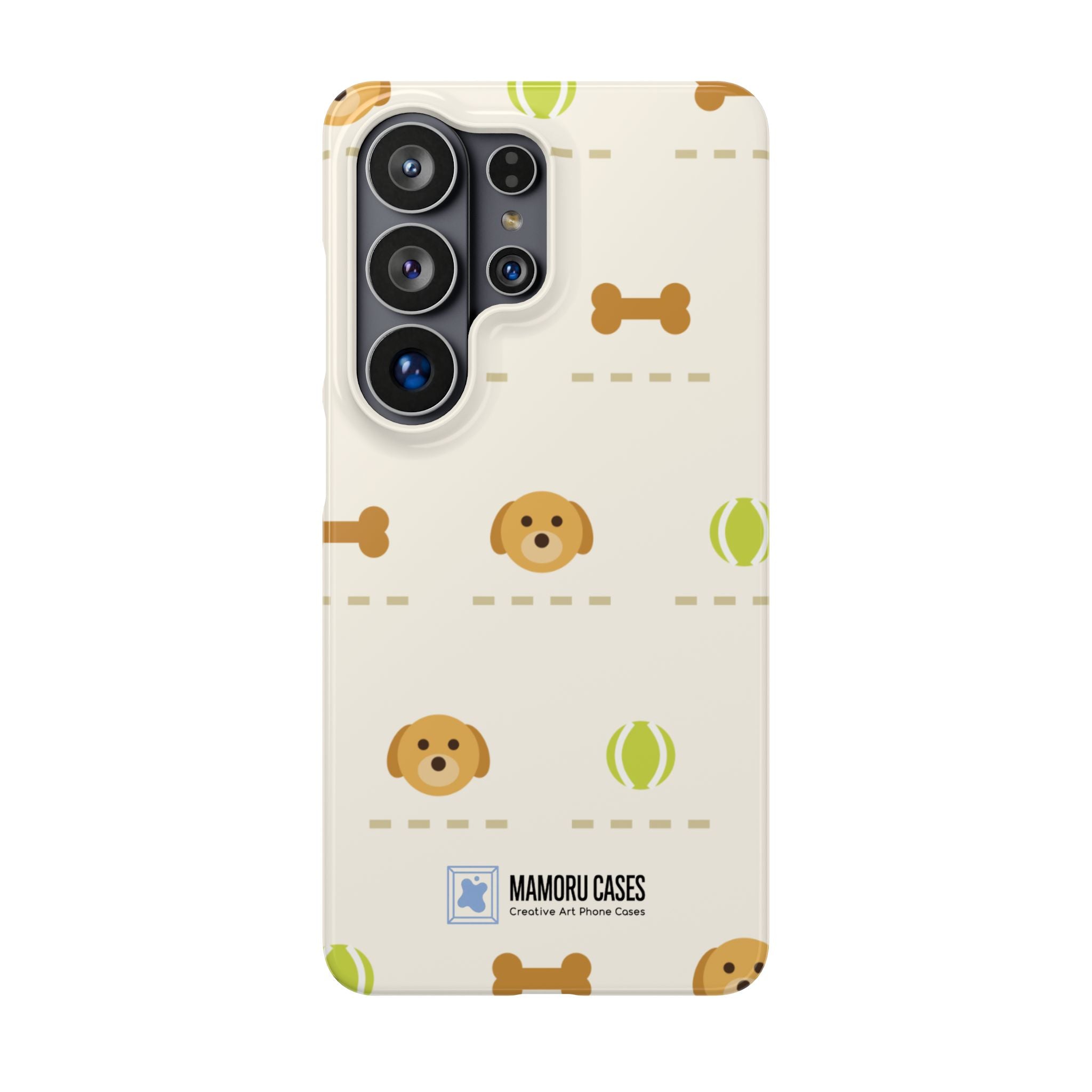 Cute Puppy Pattern Phone Case — Dog, Bone & Tennis Ball Snap Case