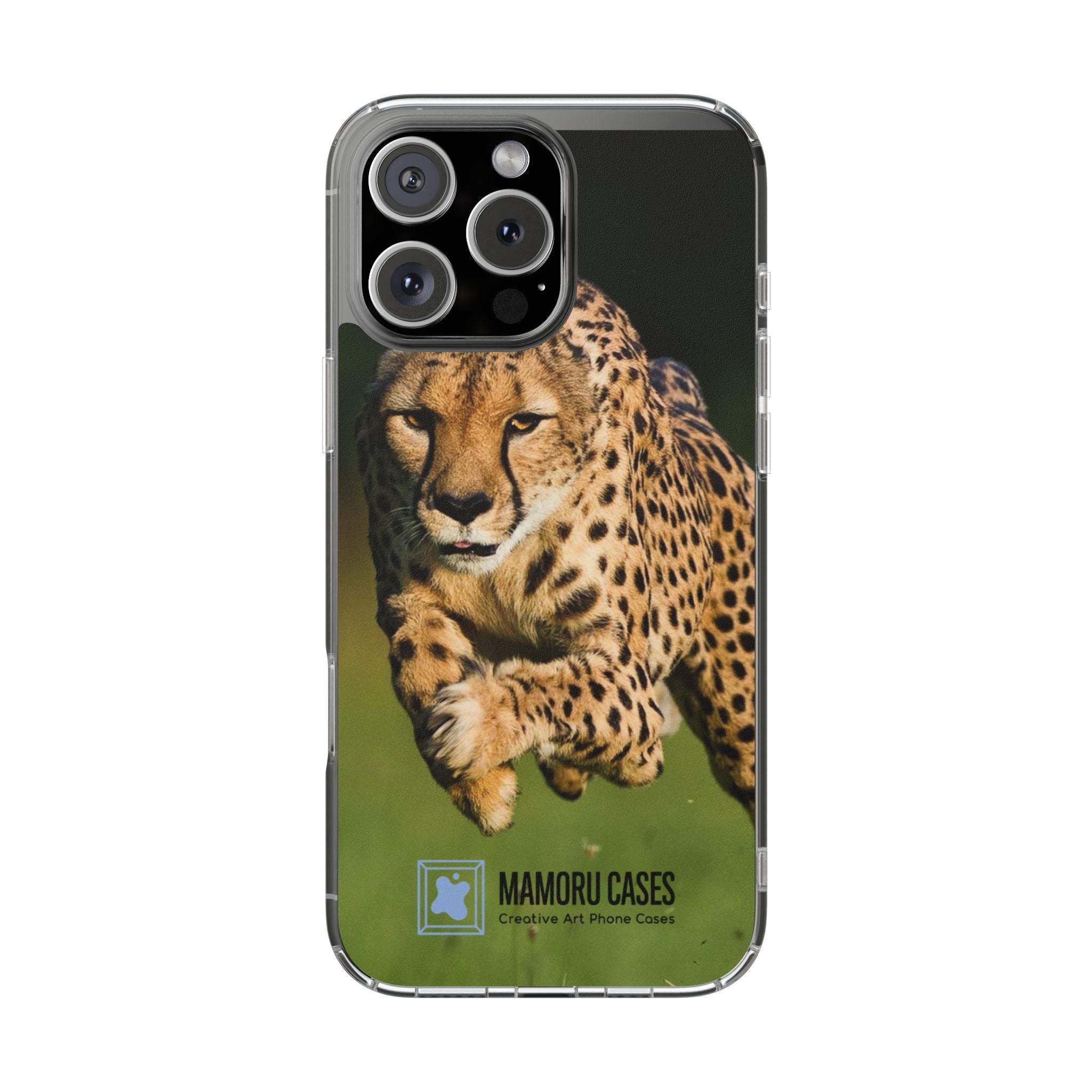 Clear Magnetic Phone Case — Running Cheetah Art Design