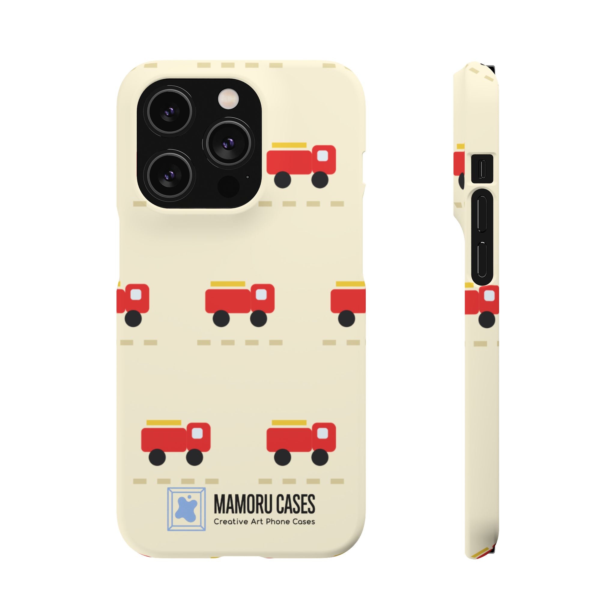 Fire Truck Pattern Phone Case — Cute Retro Kids iPhone Cover