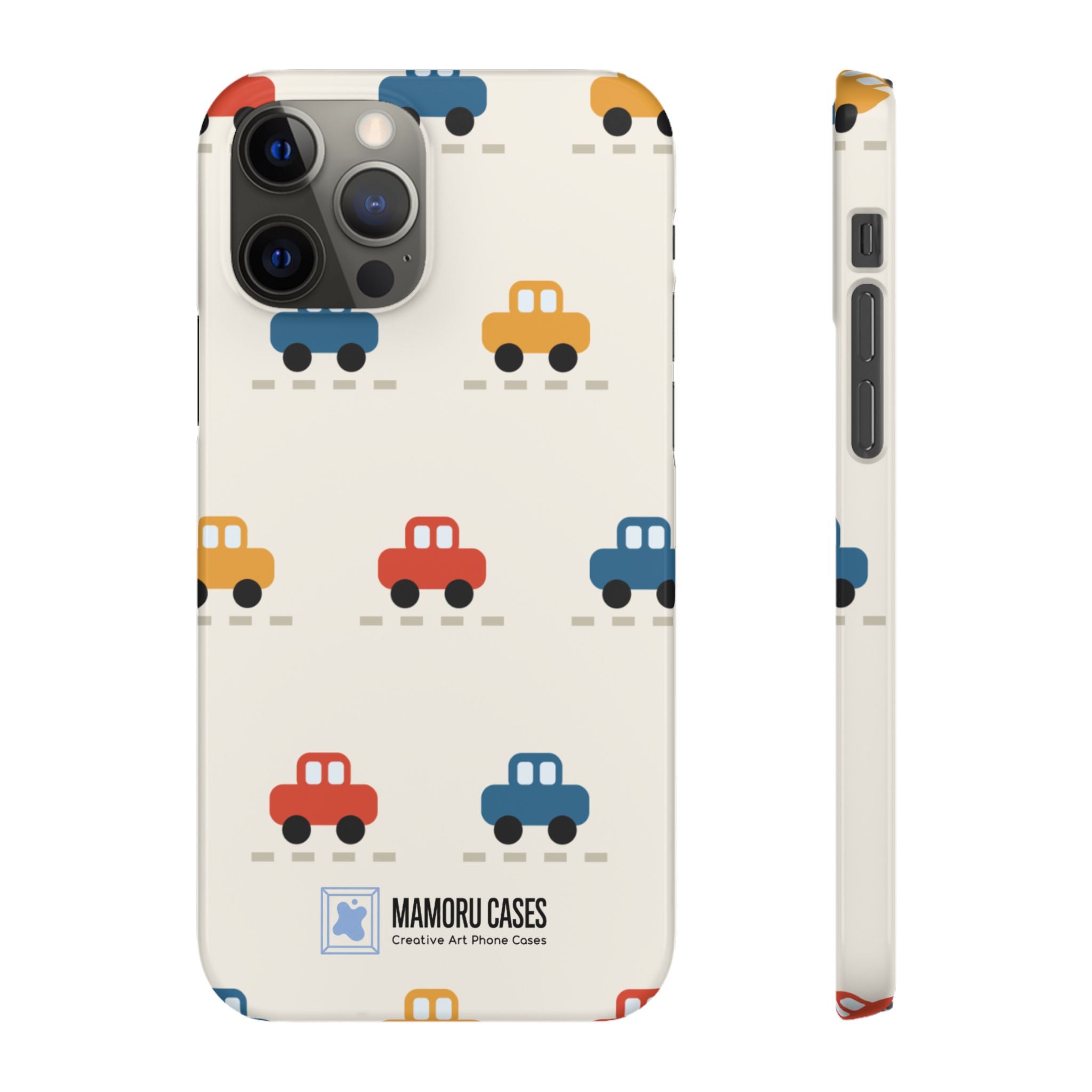 Cute Retro Toy Car Phone Case — Colorful Kids Pattern Snap Case